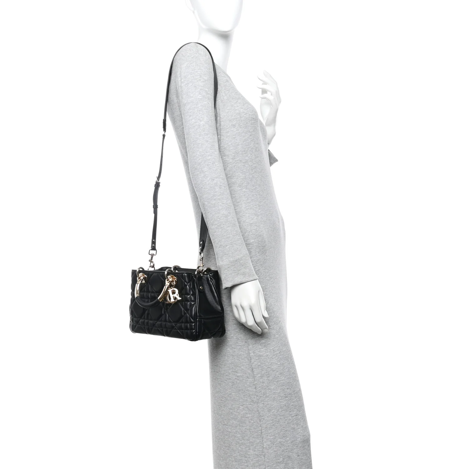 Calfskin Cannage Small The Lady 95.22 Black - Image 2