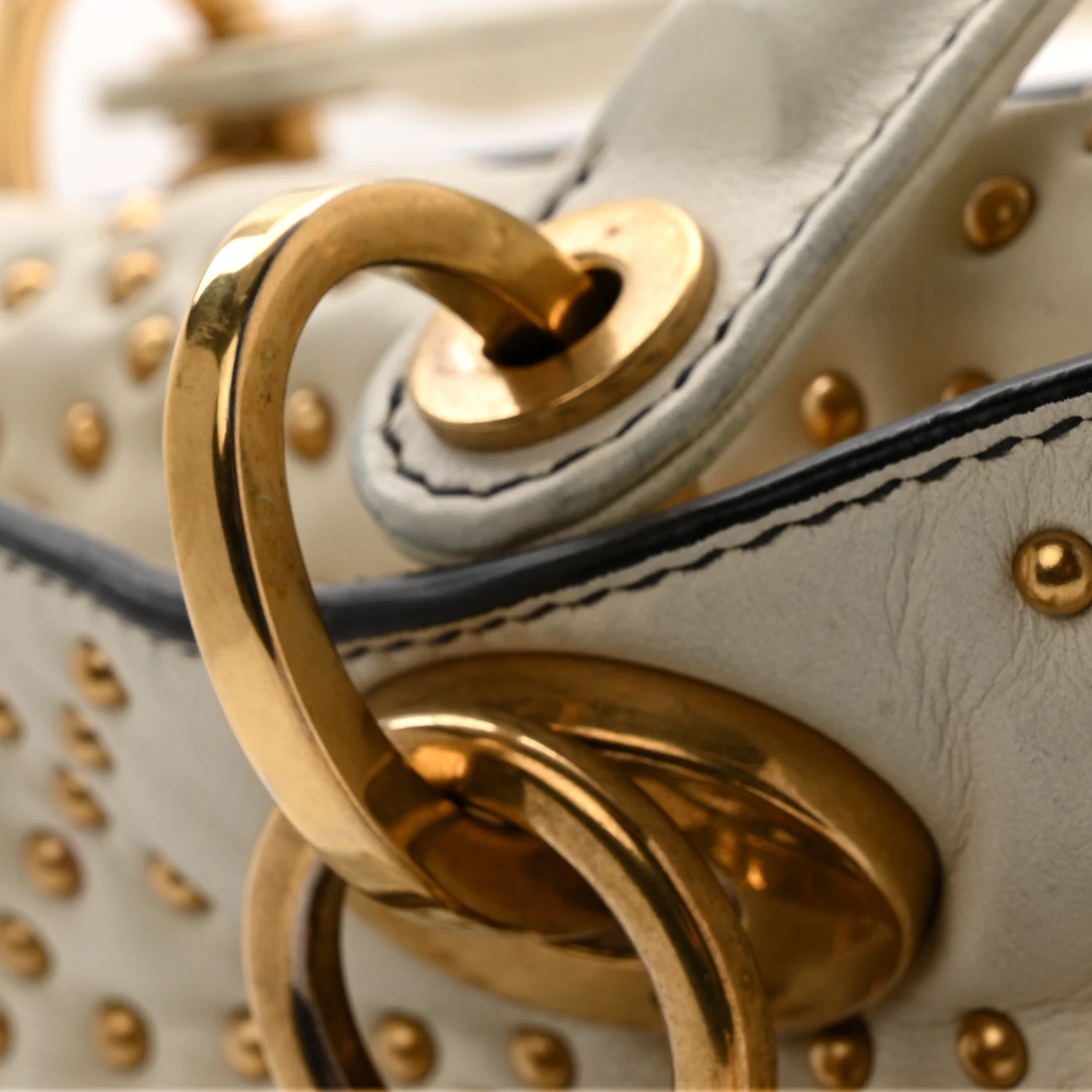 Calfskin Cannage Studded Supple Lady Dior White - Image 11