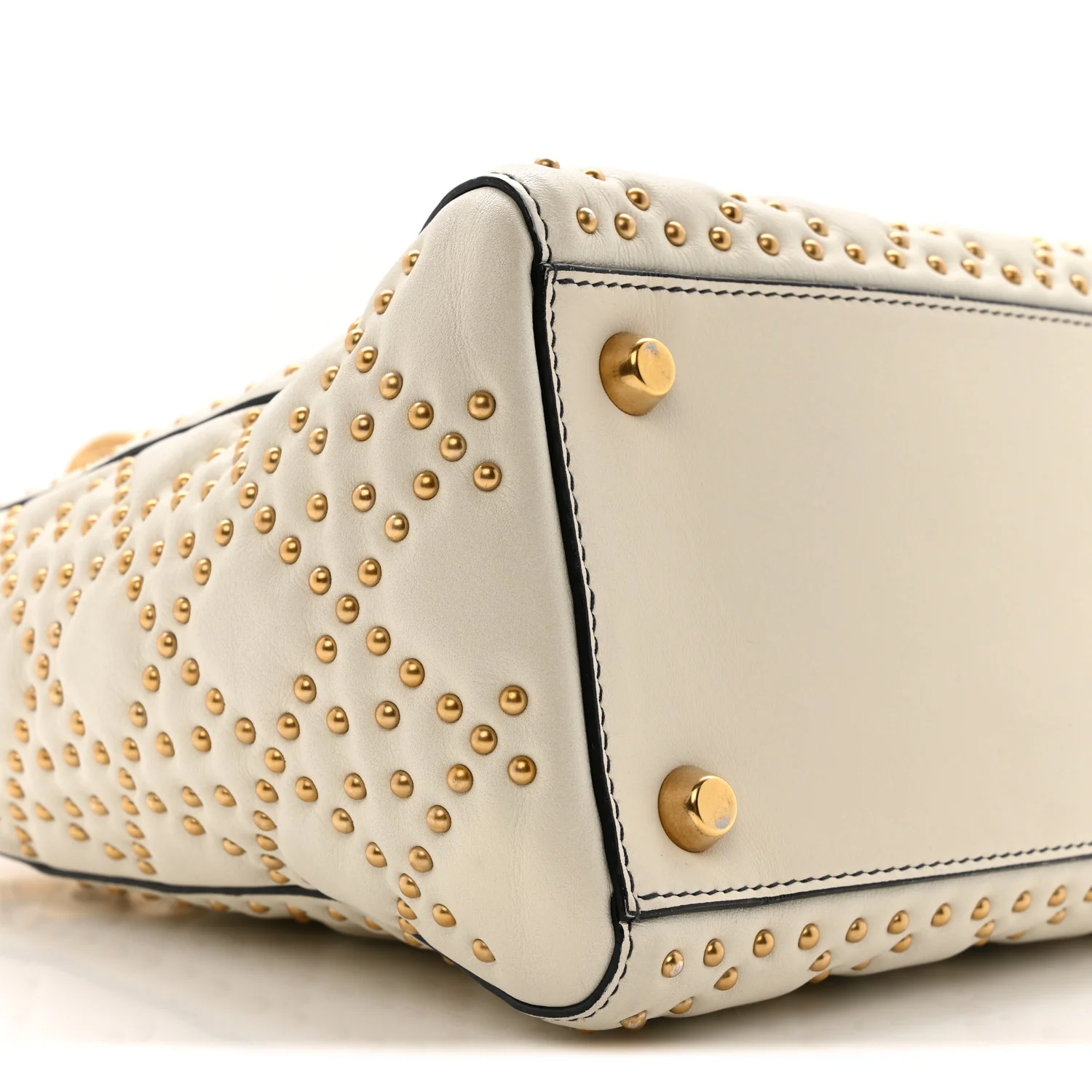 Calfskin Cannage Studded Supple Lady Dior White - Image 9