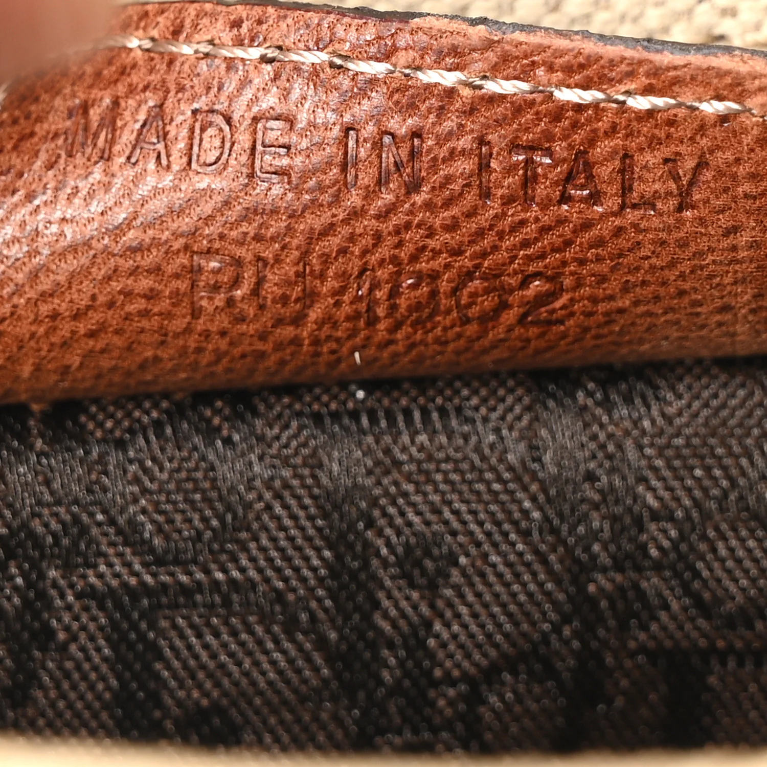 Calfskin Canvas Saddle Bag Beige - Image 7