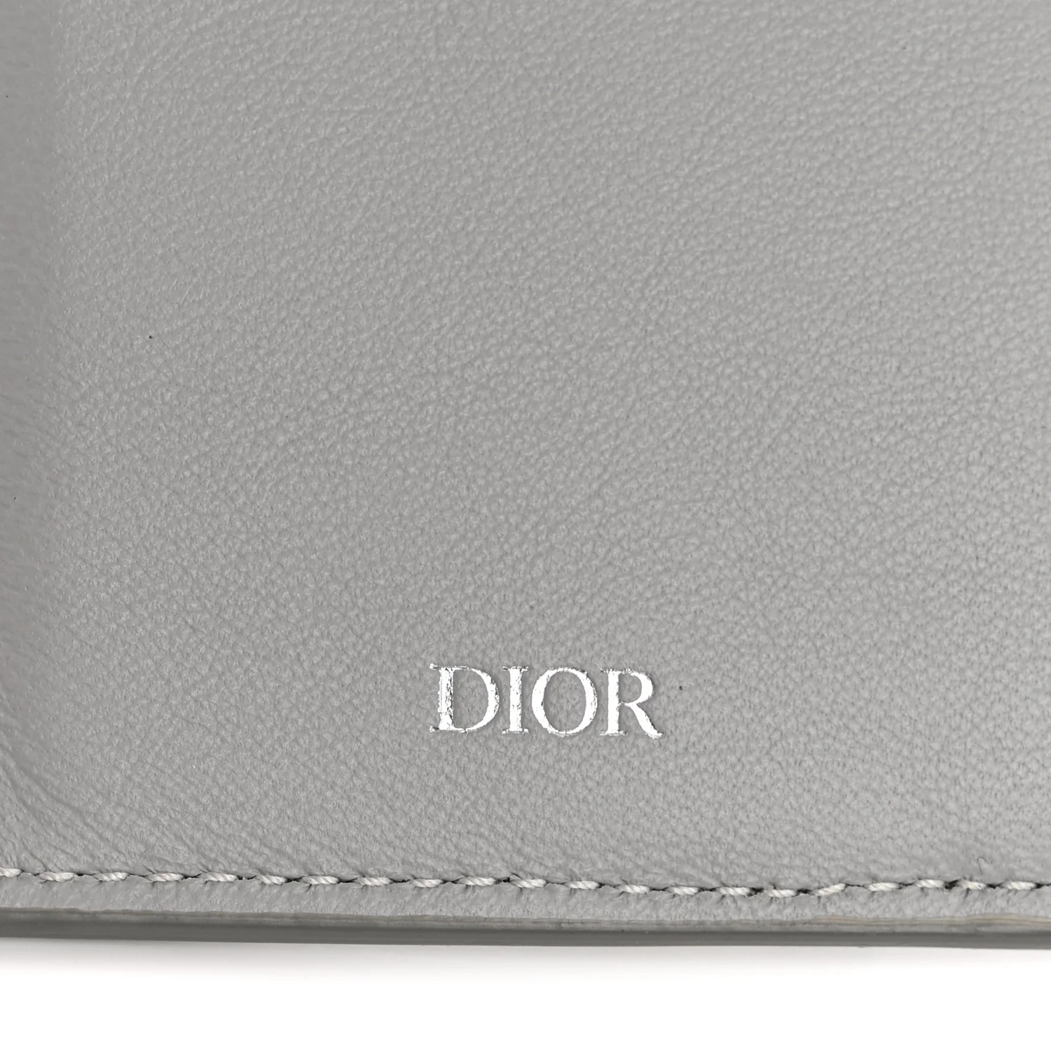 Calfskin CD Diamond Canvas Passport Holder Grey - Image 6