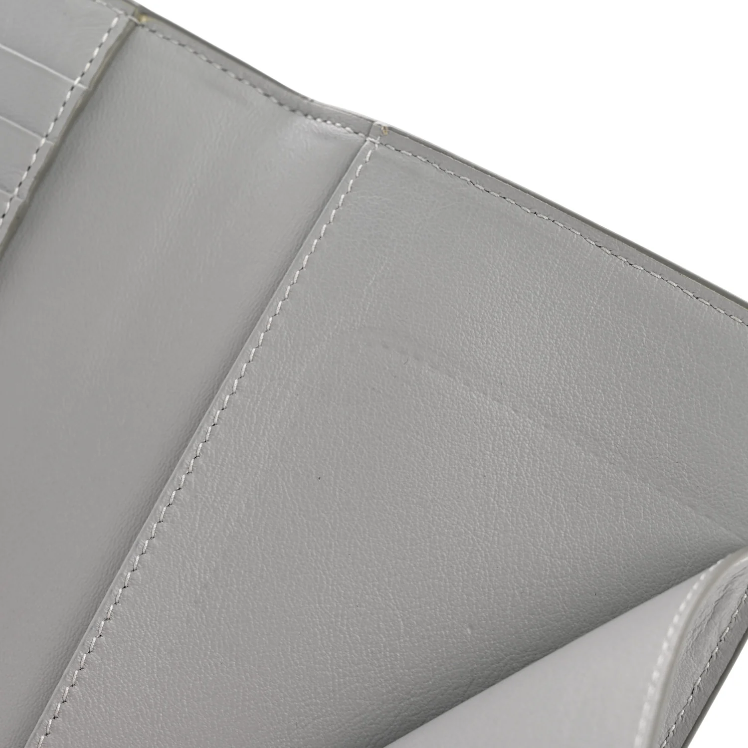 Calfskin CD Diamond Canvas Passport Holder Grey - Image 8