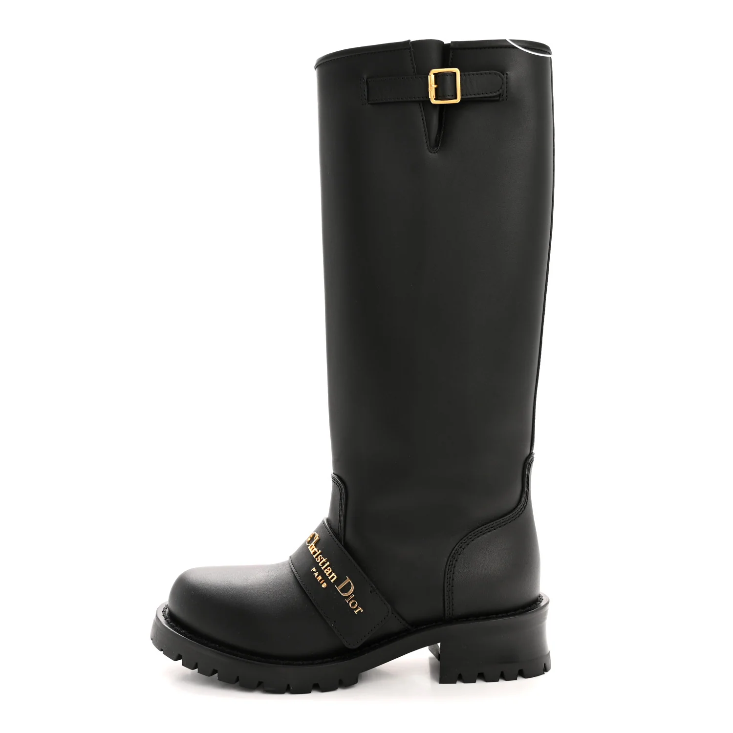 Calfskin D-Quest Tall Boots 35.5 Black