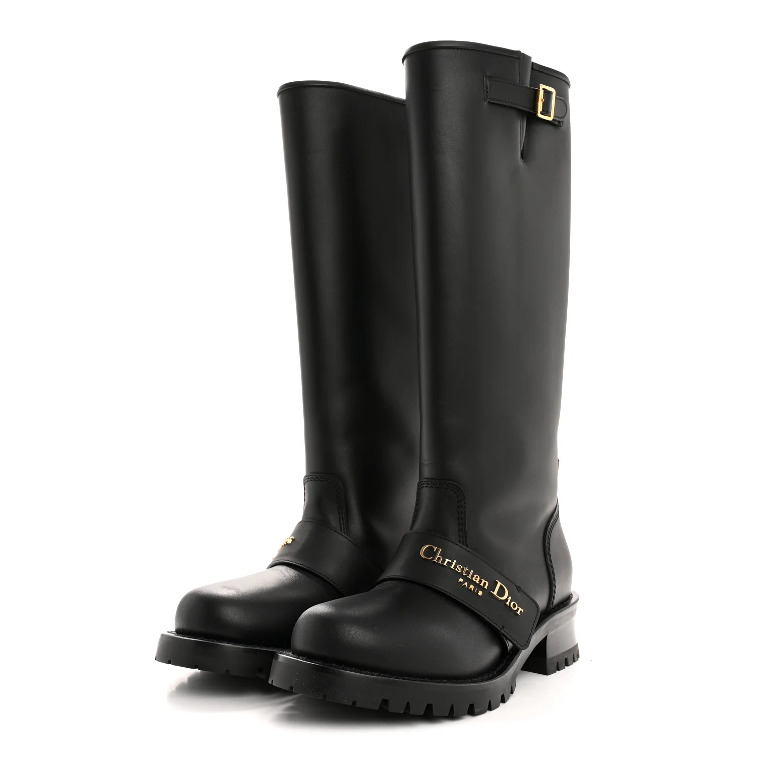 Calfskin D-Quest Tall Boots 35.5 Black - Image 3