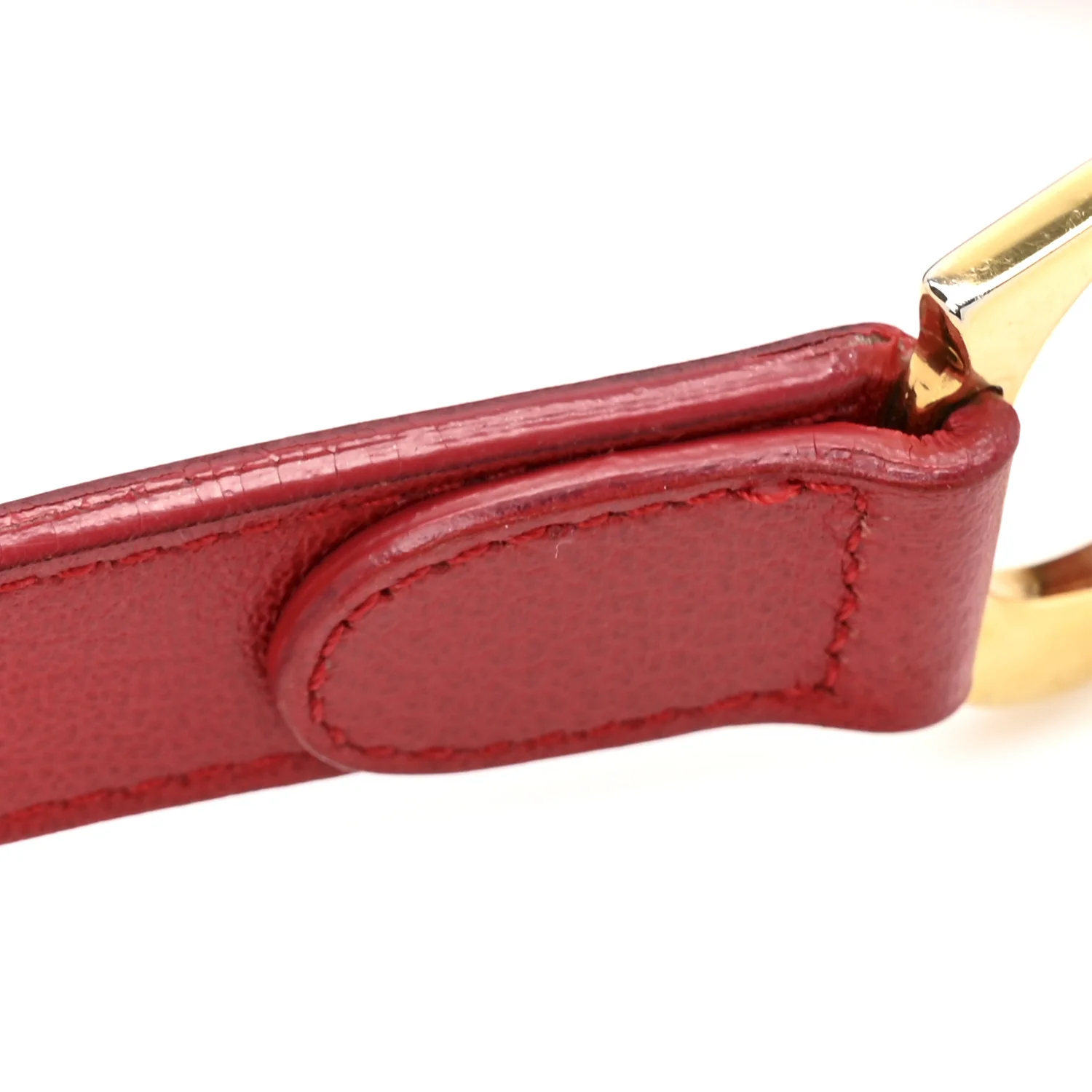 Calfskin Double Saddle Bag Red - Image 14