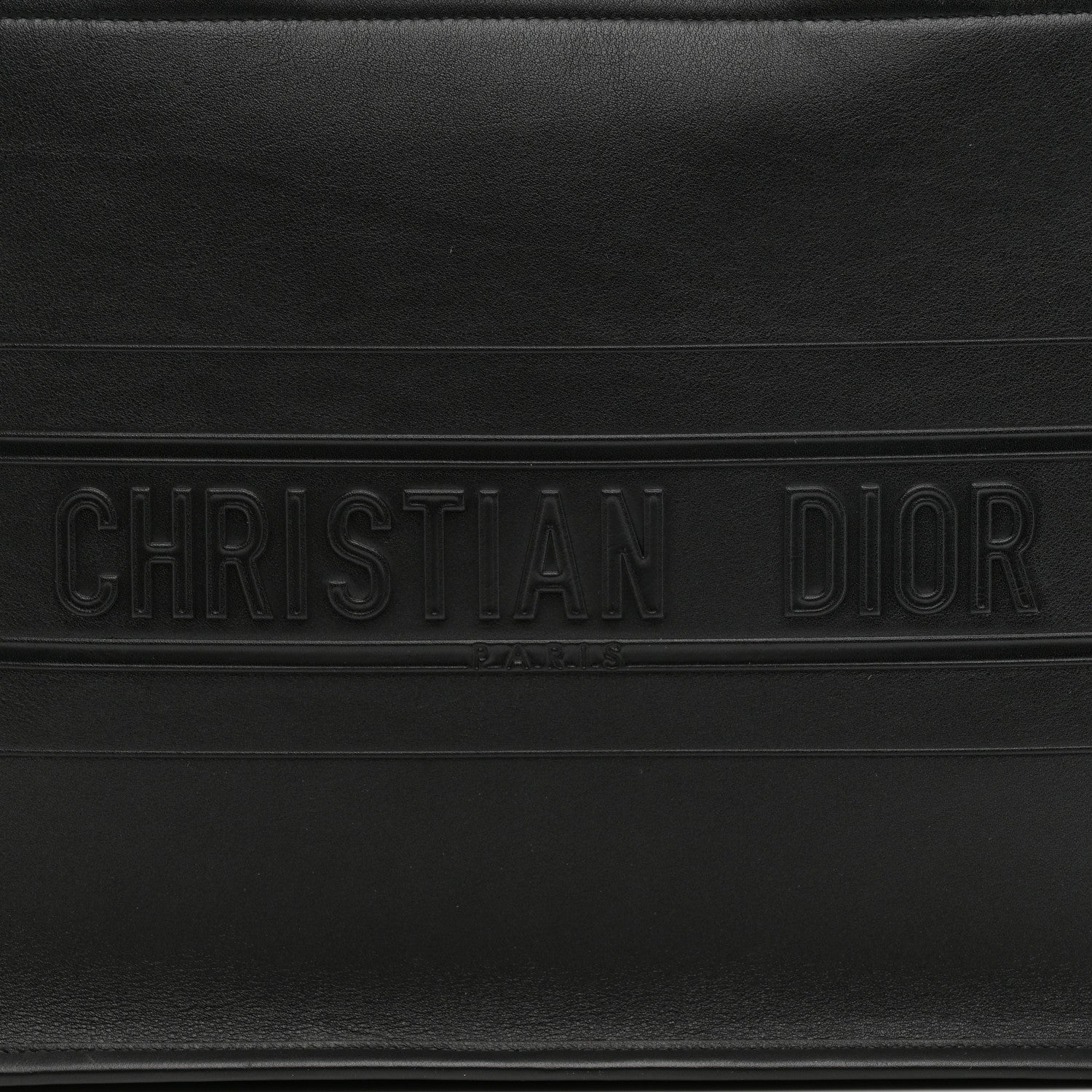 Calfskin Embossed Medium Book Tote Black - Image 8