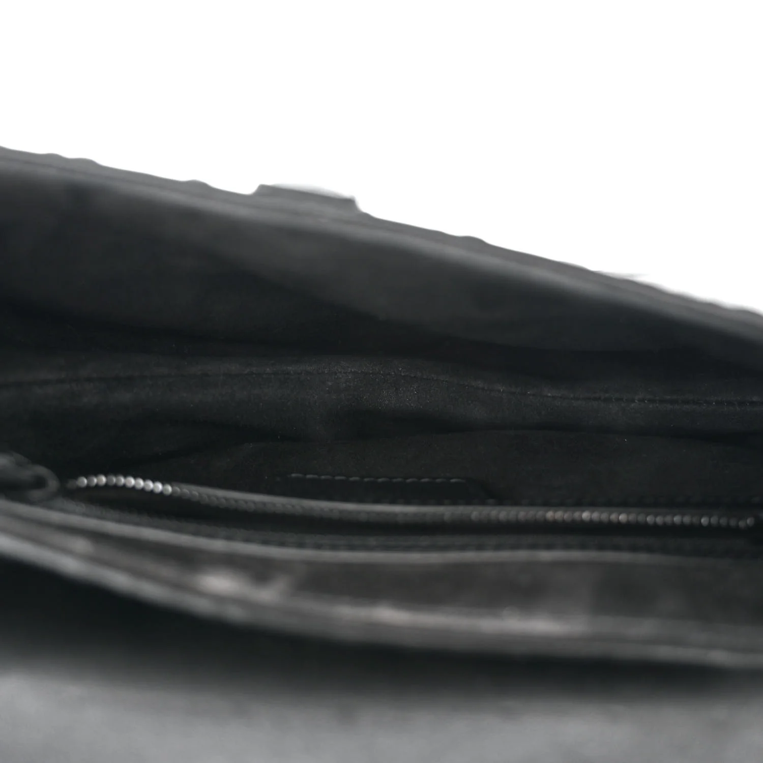 Calfskin Embossed Oblique Saddle Bag Black - Image 5
