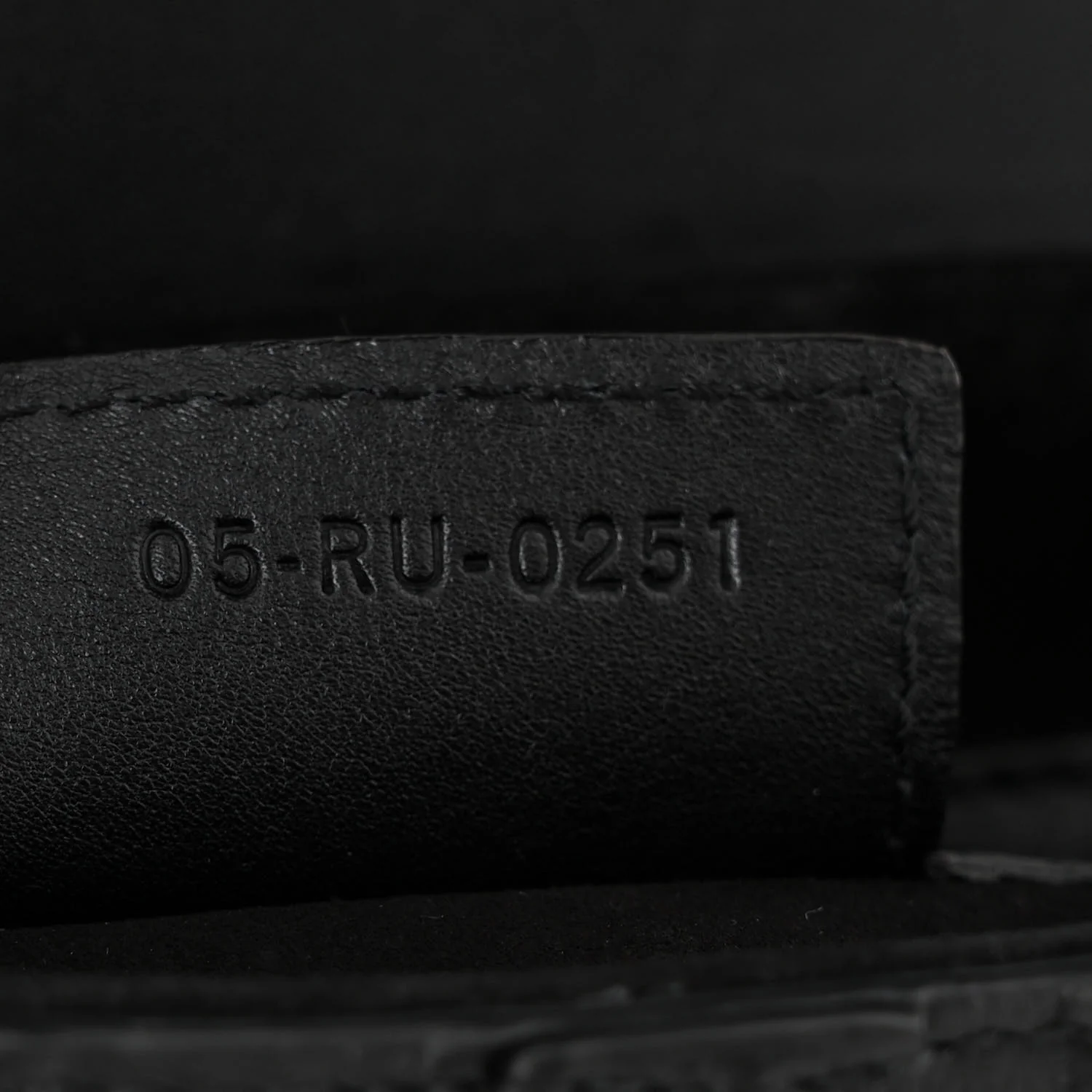 Calfskin Embossed Oblique Saddle Bag Black - Image 7