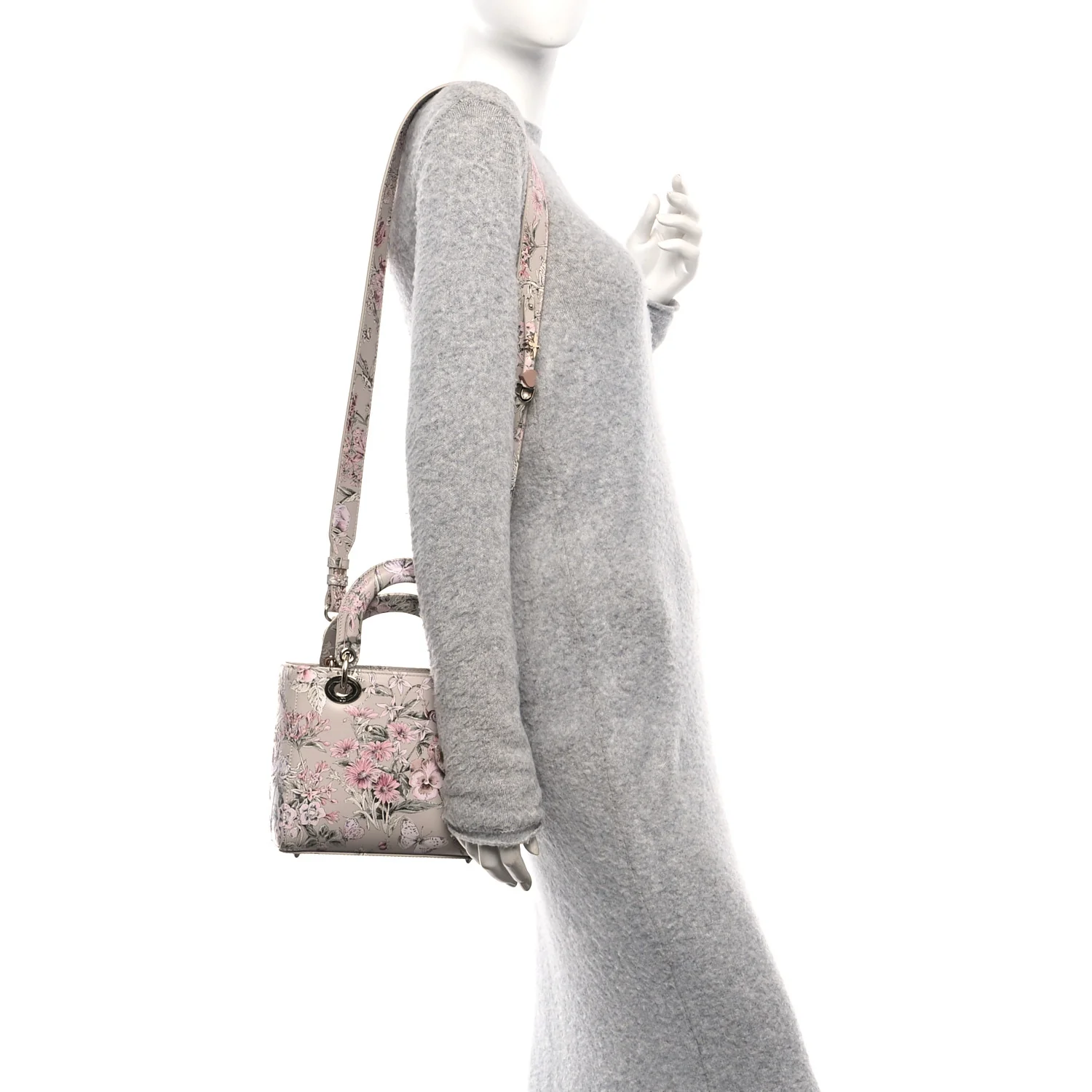Calfskin Flower Printed Small My ABCDior Lady Dior Pink Multicolor - Image 2