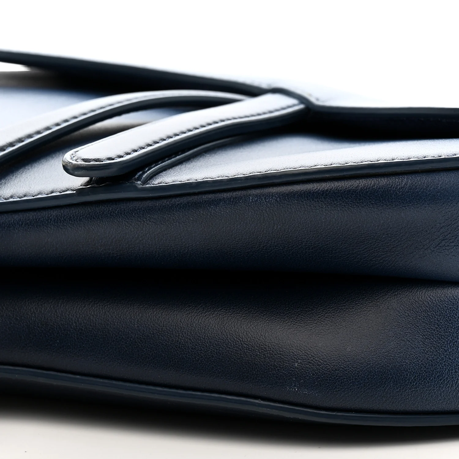 Calfskin Gradient Saddle Bag Indigo Blue - Image 10