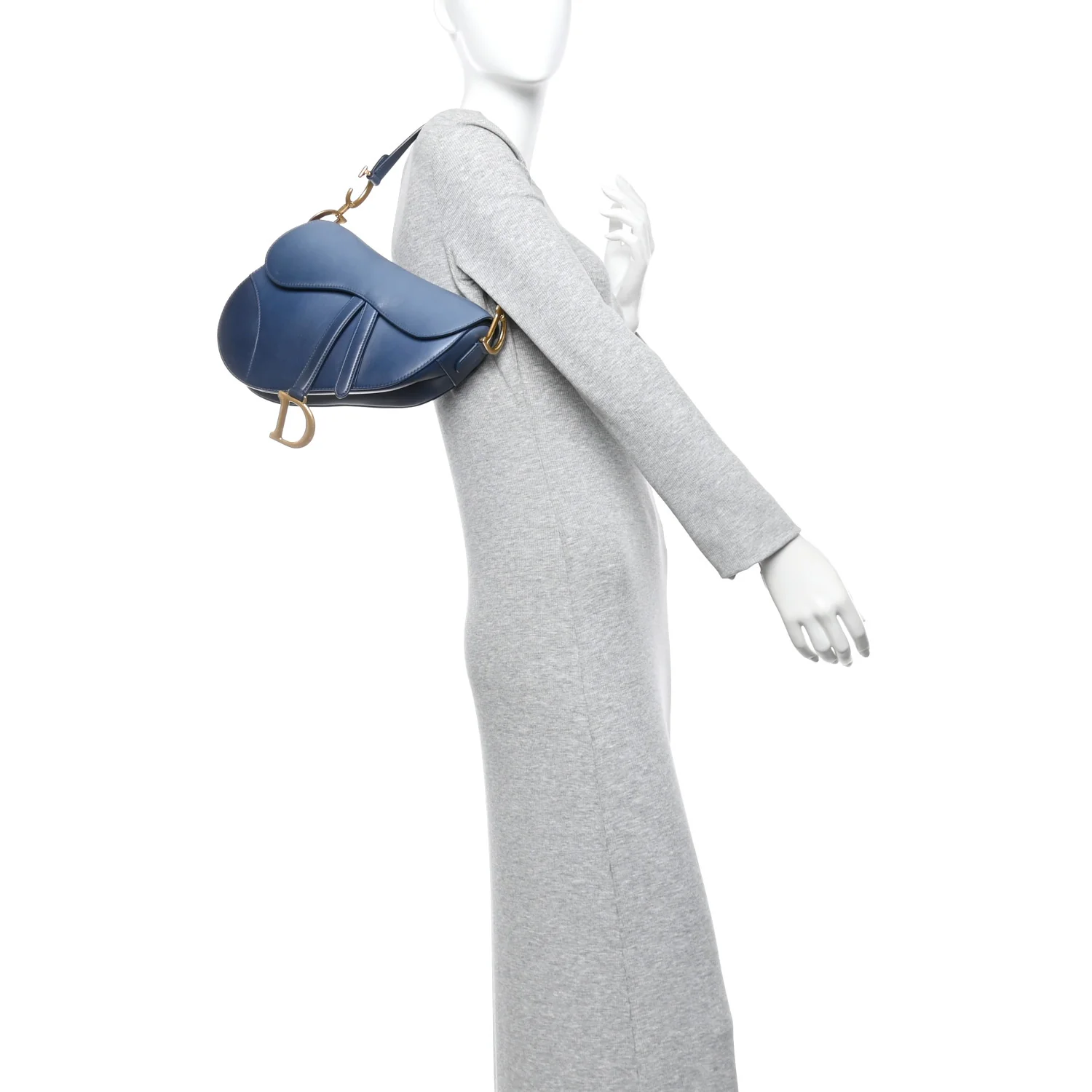 Calfskin Gradient Saddle Bag Indigo Blue - Image 2