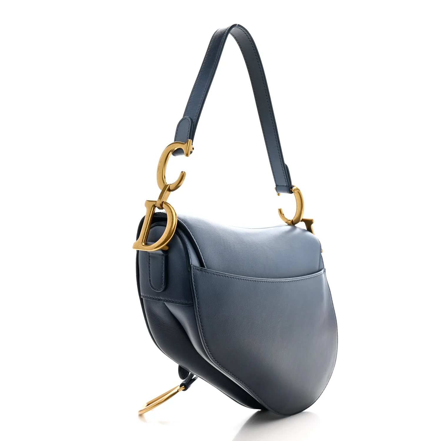 Calfskin Gradient Saddle Bag Indigo Blue - Image 3