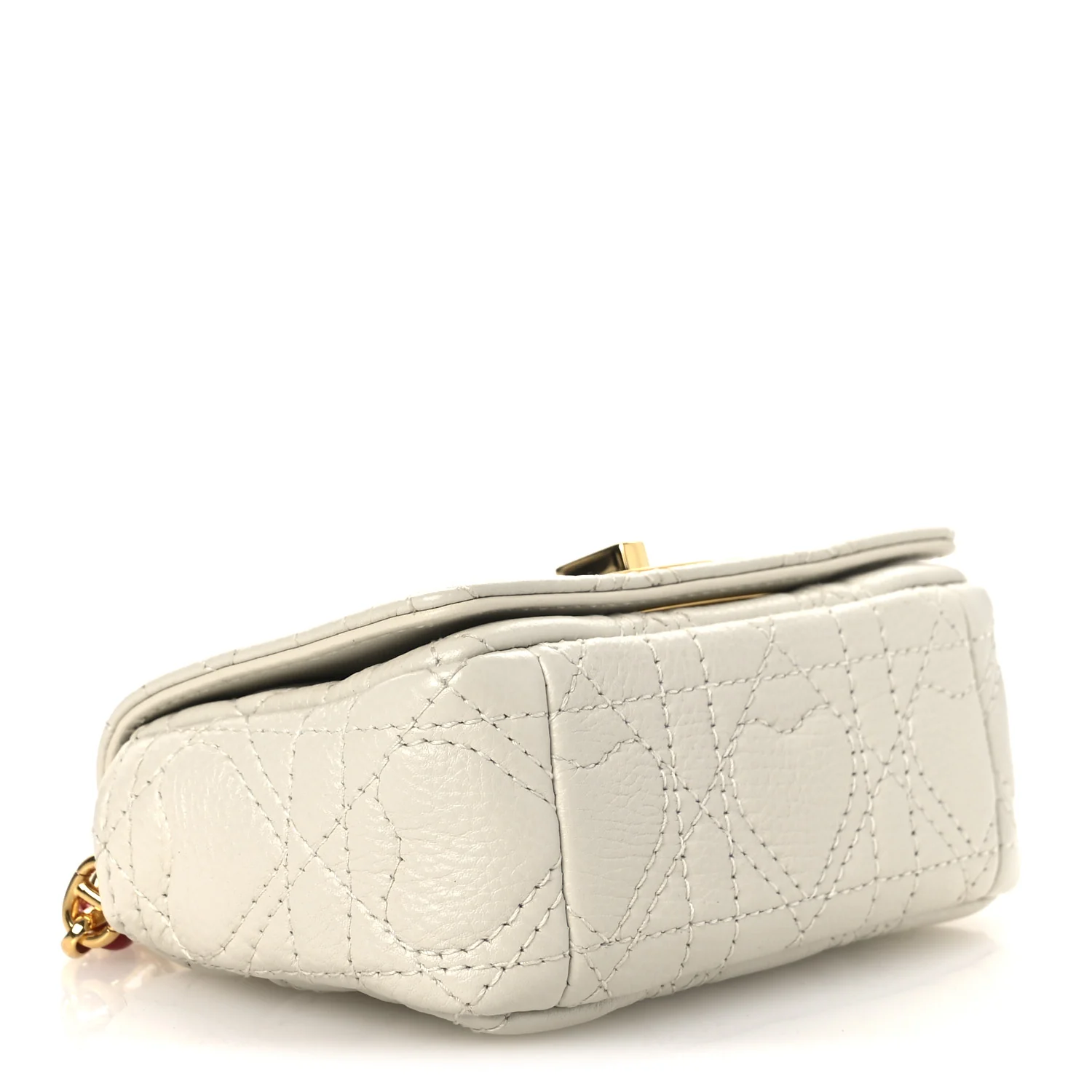Calfskin Heart Cannage Dioramour Micro Bag Latte - Image 4