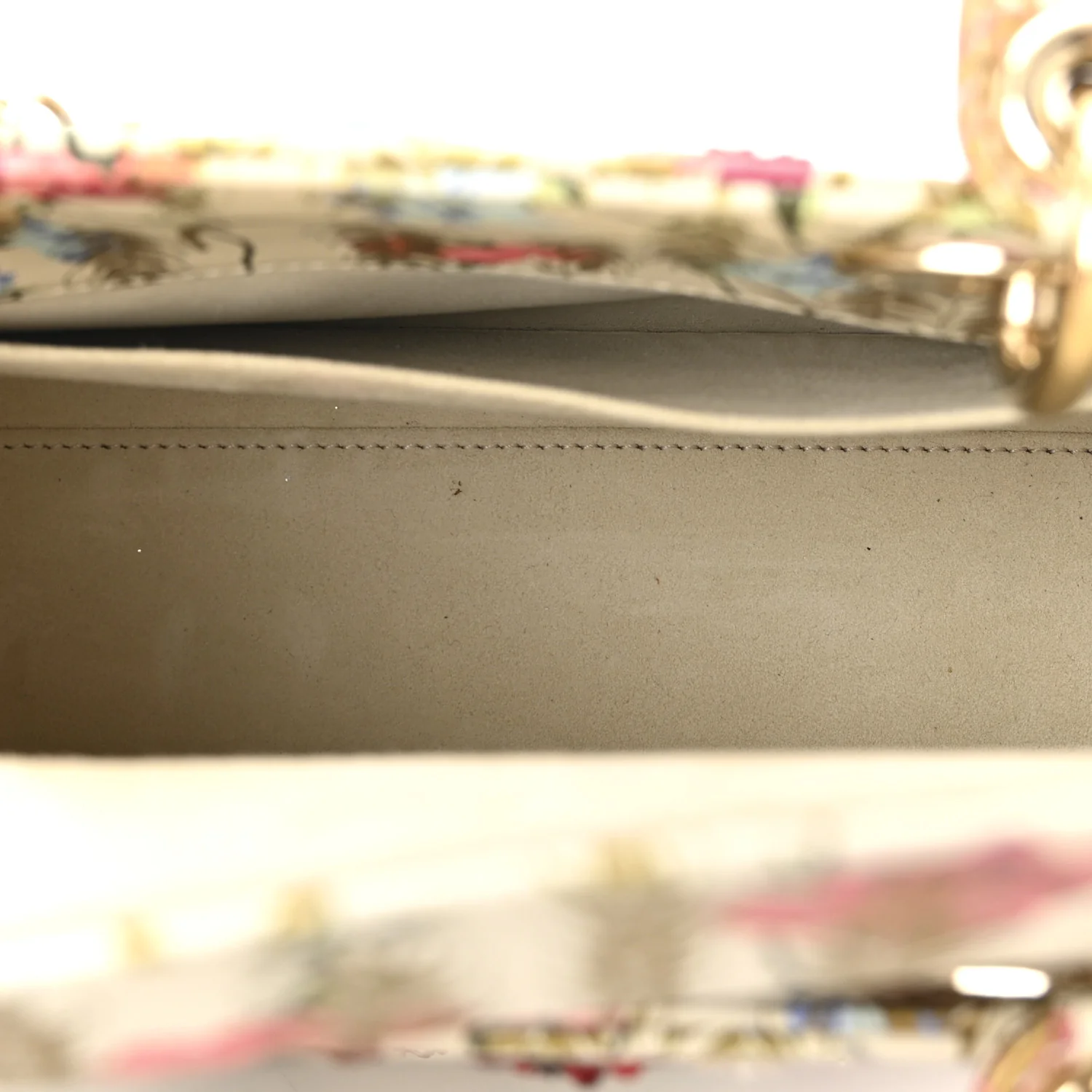 Calfskin Hibiscus Printed Embroidered My ABCDior Lady Dior Beige Multicolor - Image 5