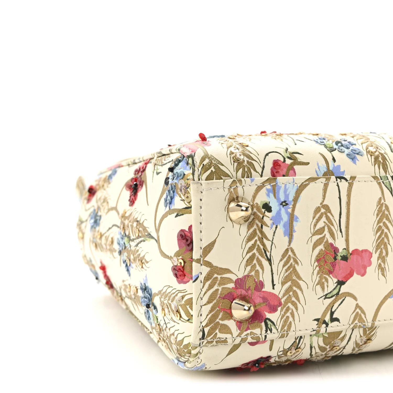 Calfskin Hibiscus Printed Embroidered My ABCDior Lady Dior Beige Multicolor - Image 8