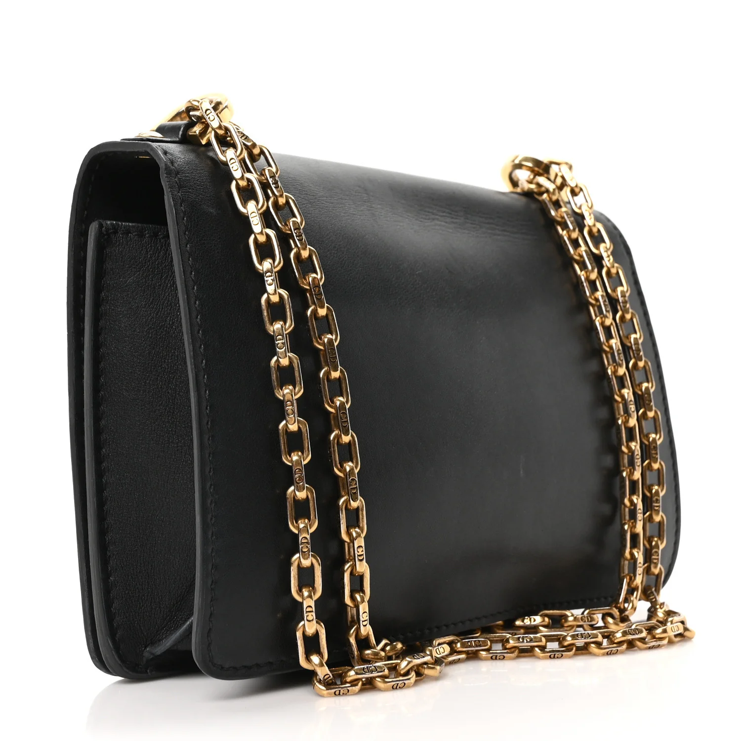 Calfskin J'Adior Chain Flap Bag Black - Image 3