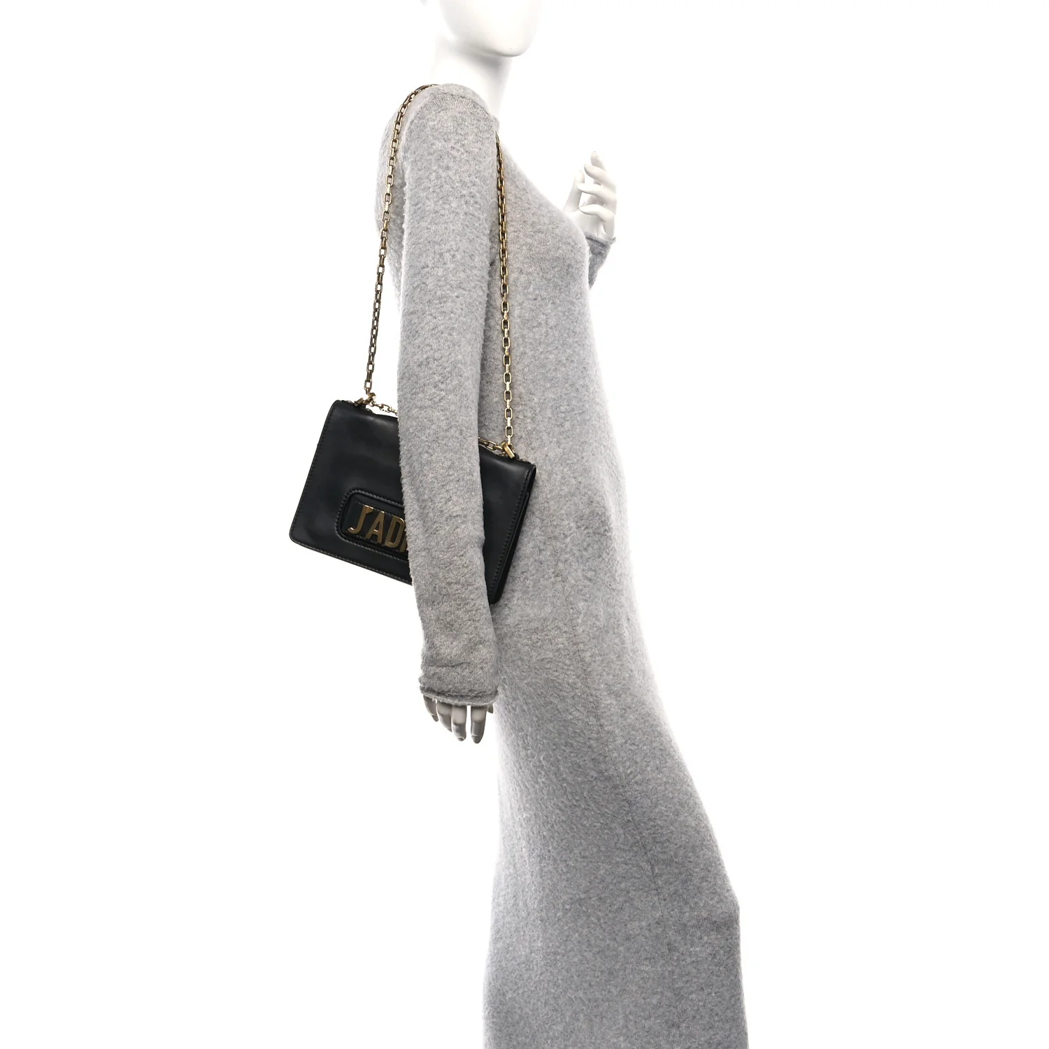 Calfskin J'Adior Chain Flap Bag Black - Image 2