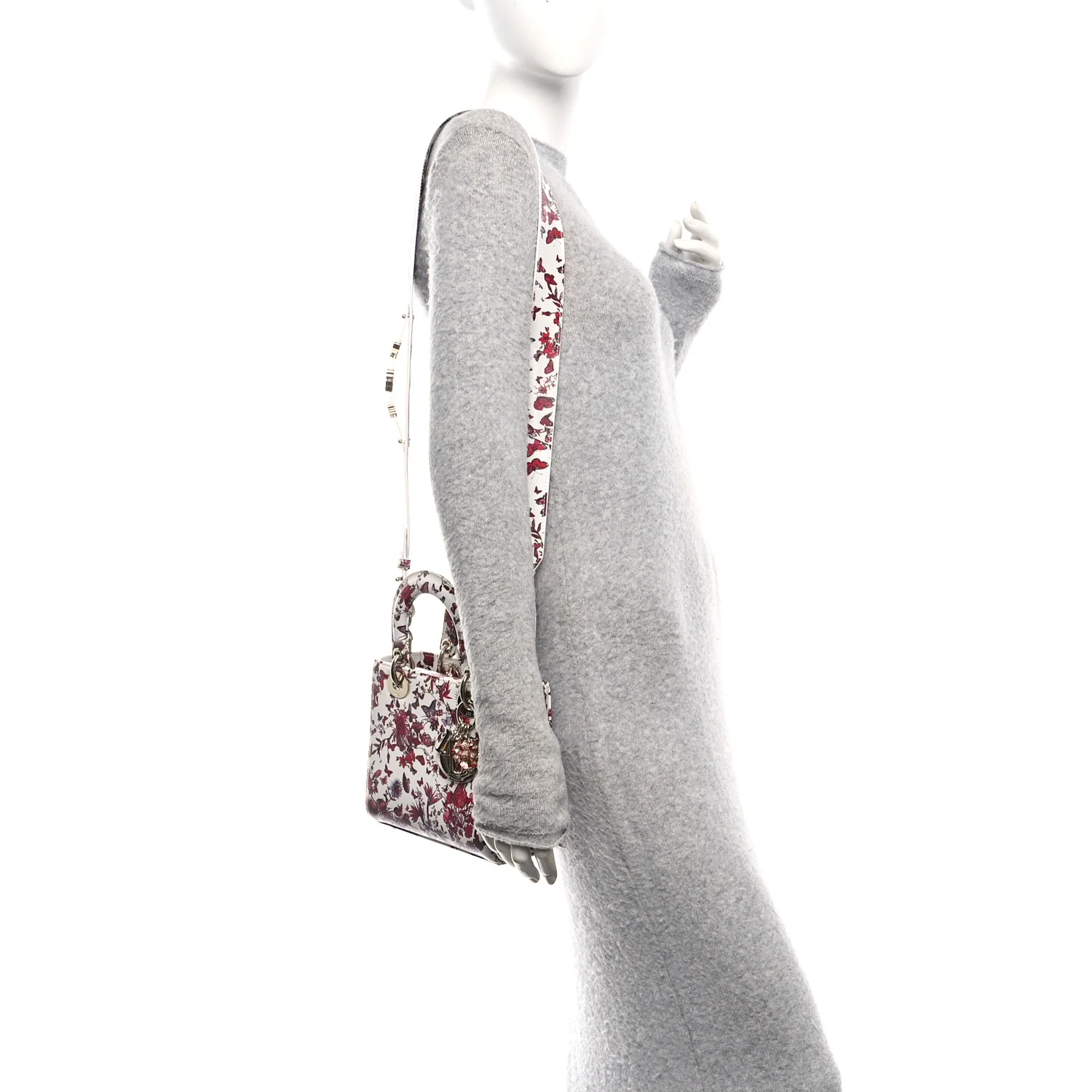 Calfskin Le Coeur Des Papillons Small My ABCDior Lady Dior White Multicolor - Image 2