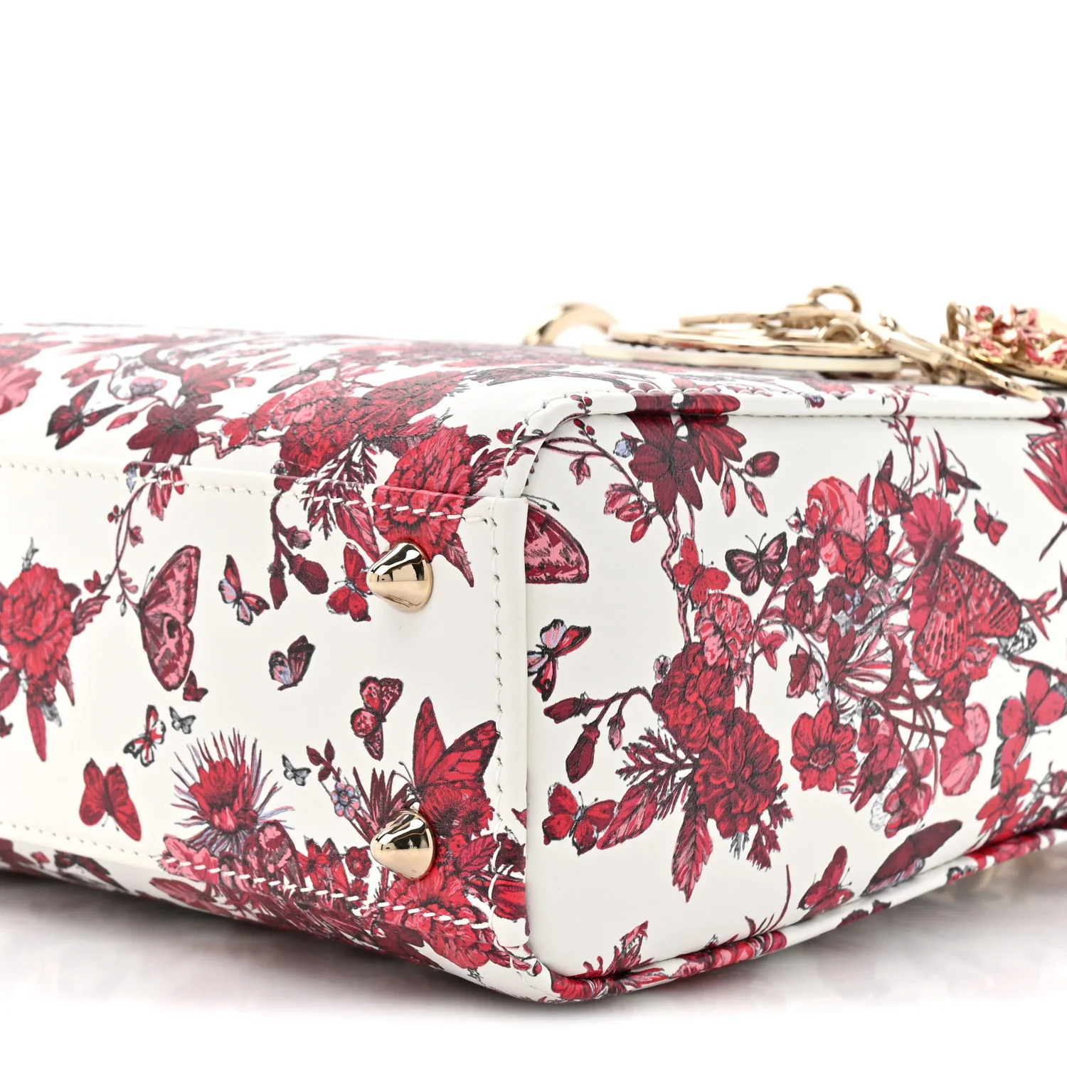 Calfskin Le Coeur Des Papillons Small My ABCDior Lady Dior White Multicolor - Image 9