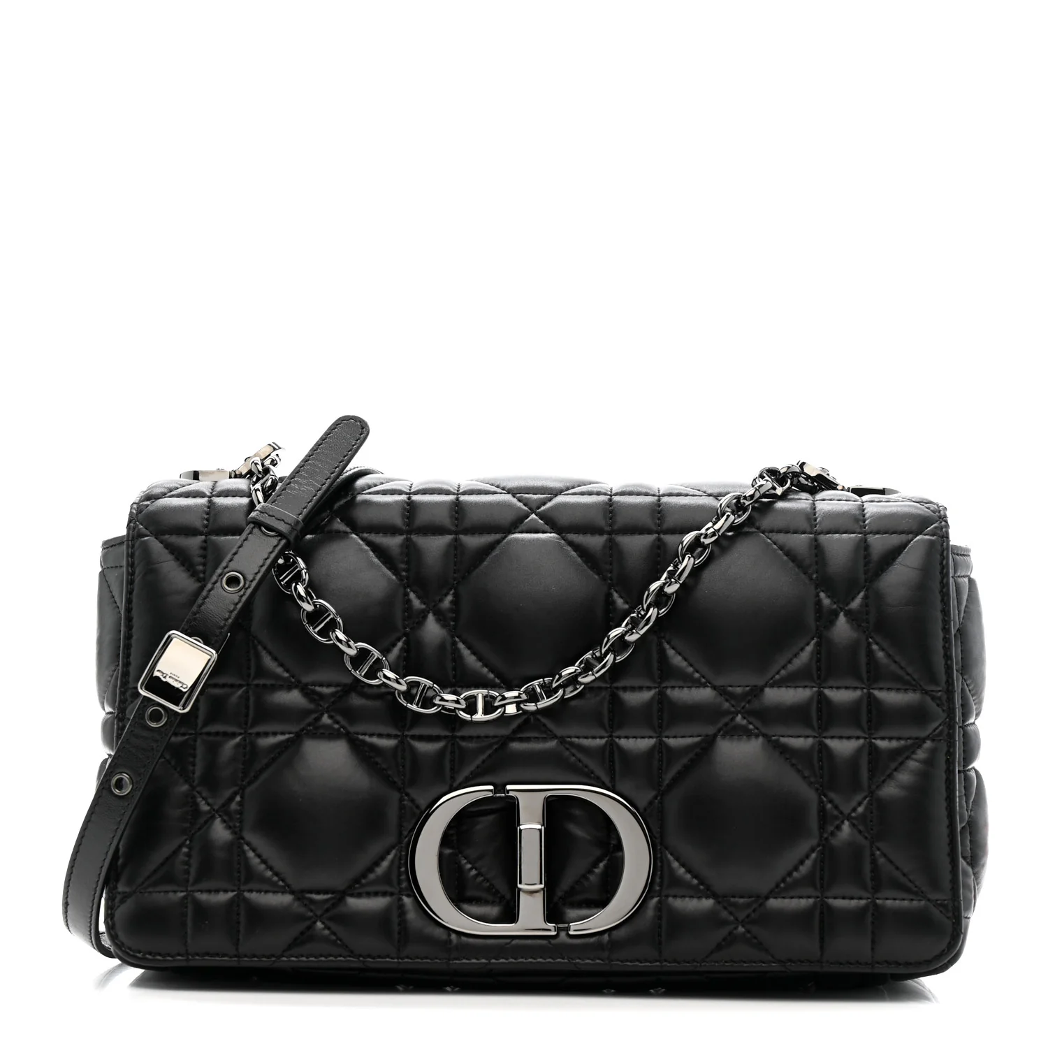 Calfskin Macrocannage Large Caro Bag Black