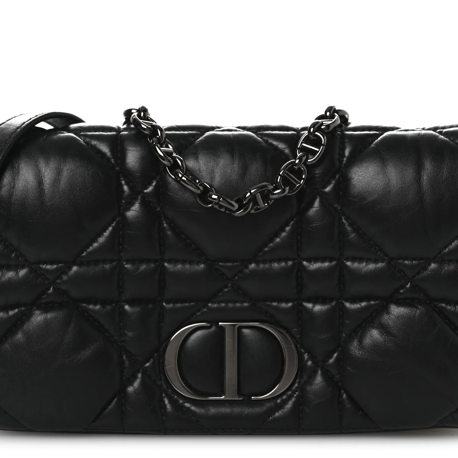 Calfskin Macrocannage Mini Caro Bag Black - Image 8