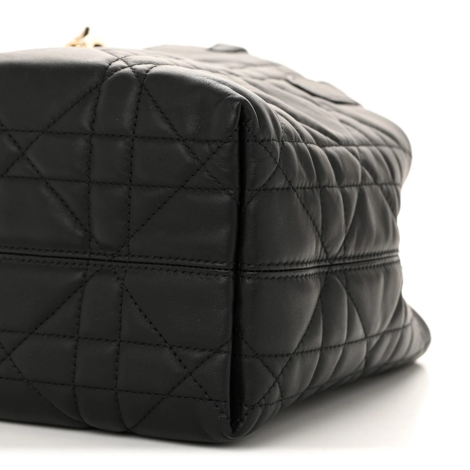 Calfskin Macrocannage Small Toujours Vertical Tote Black - Image 10
