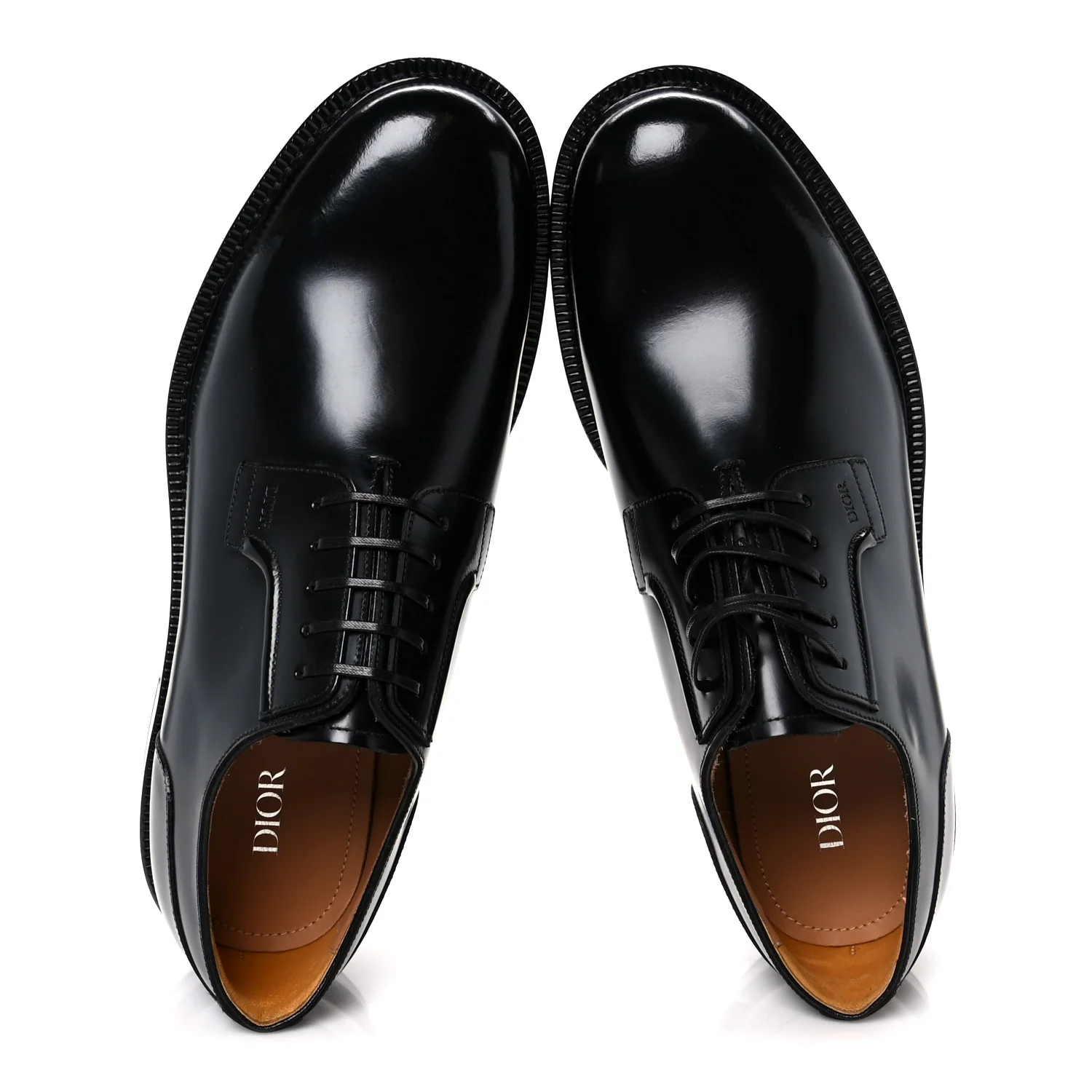 Calfskin Mens Derby Shoes 42 Black - Image 2