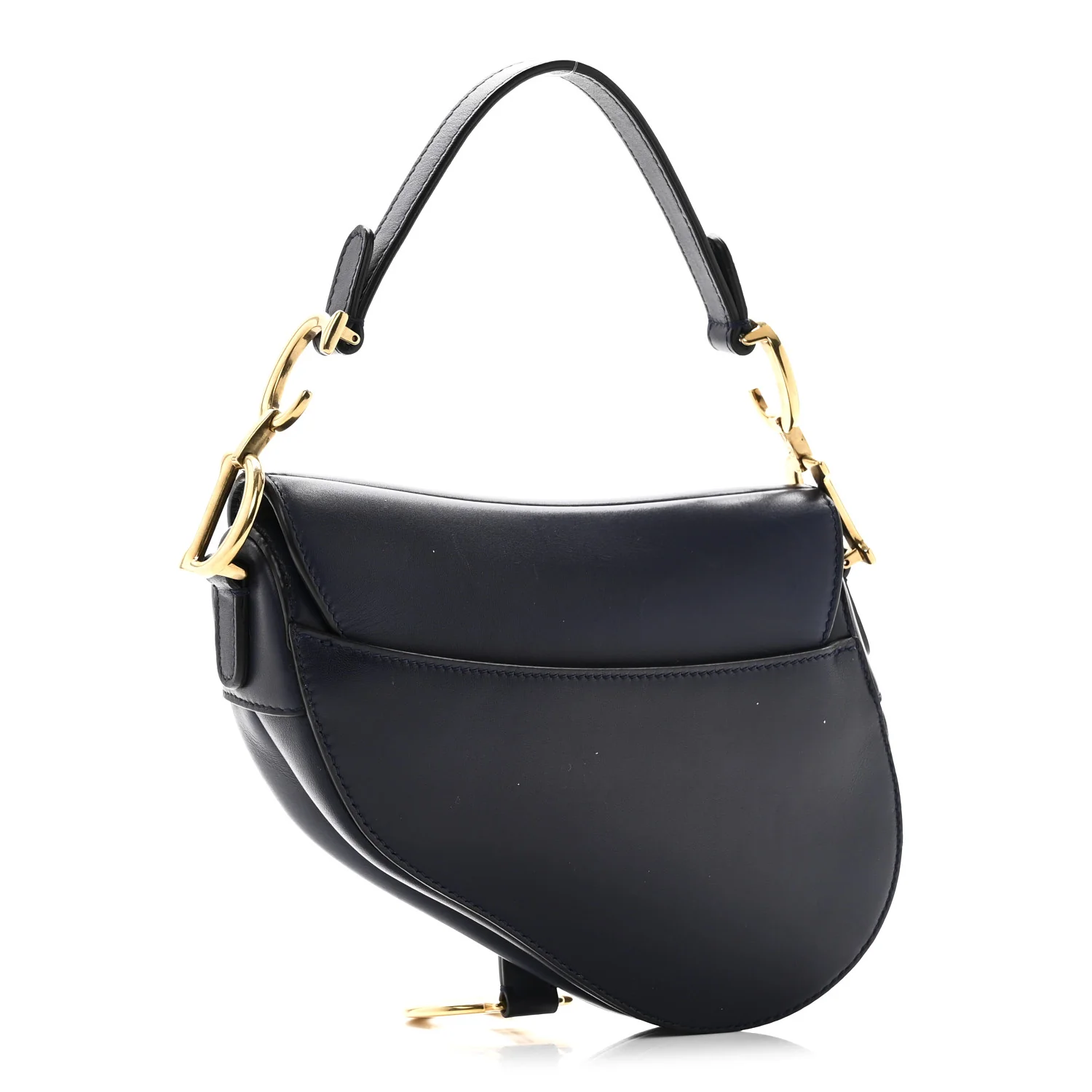 Calfskin Mini Saddle Bag Blue - Image 3