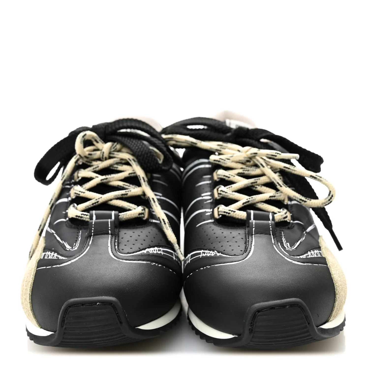 Calfskin Nylon Womens D-Sketch Sneakers 39 Black - Image 2