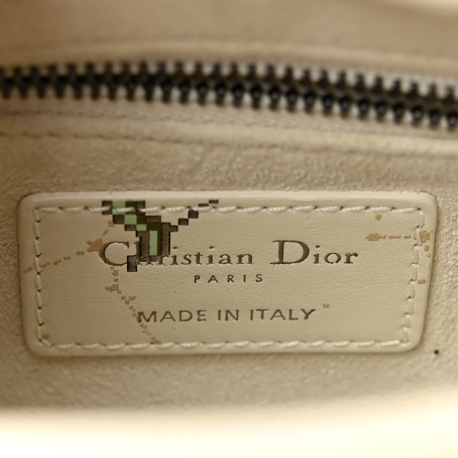 Calfskin Pixel Zodiac Mini Lady Dior White Multicolor - Image 6