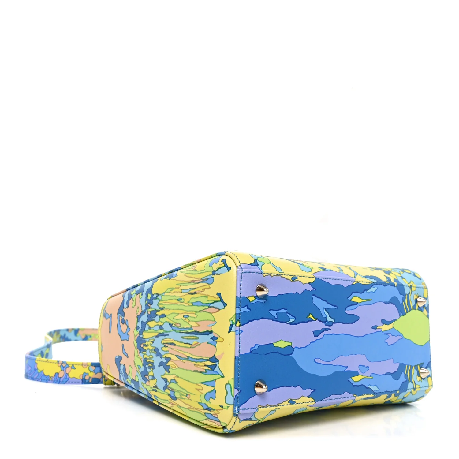 Calfskin Printed Woods All Over Medium Lady Dior Blue Multicolor - Image 4