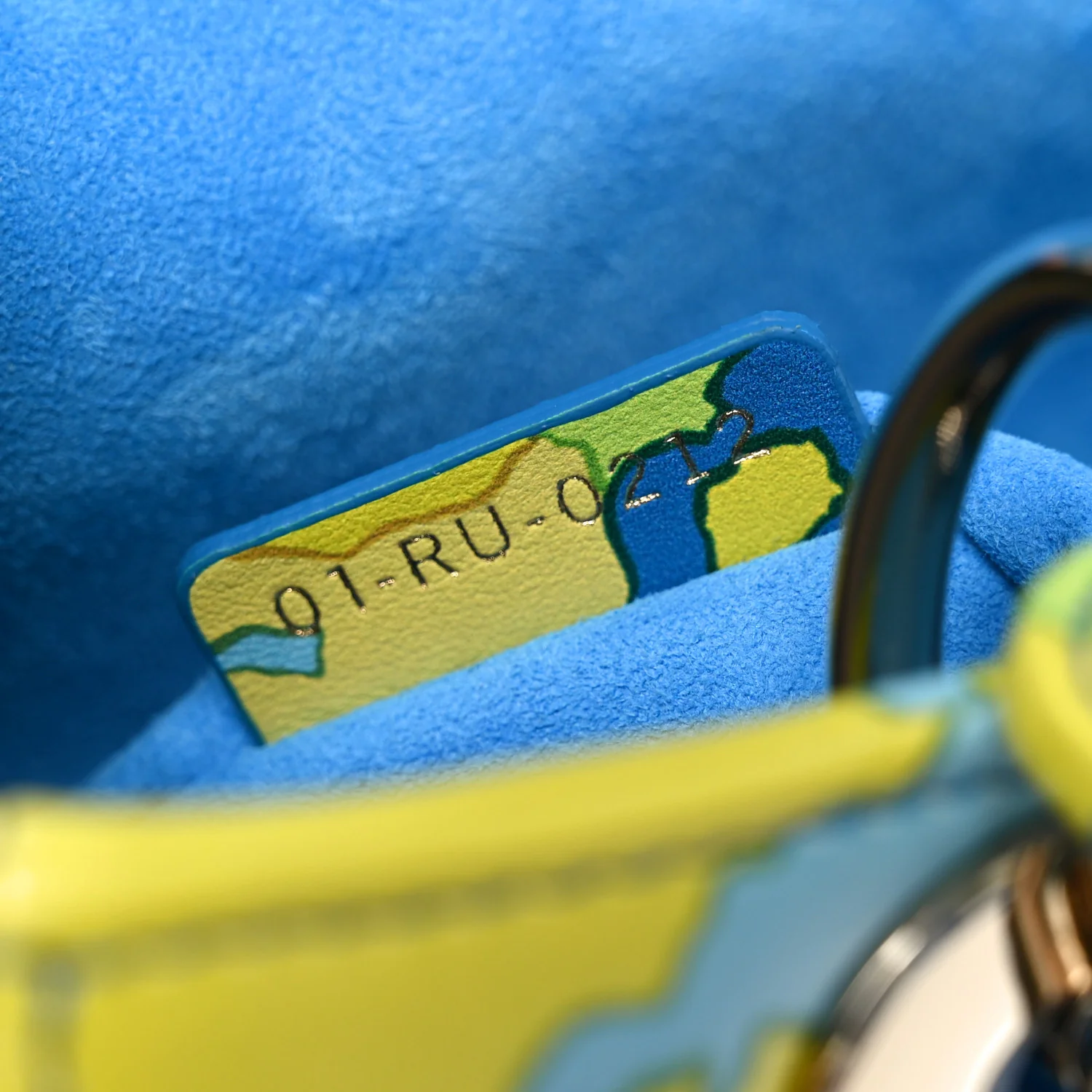 Calfskin Printed Woods All Over Medium Lady Dior Blue Multicolor - Image 7