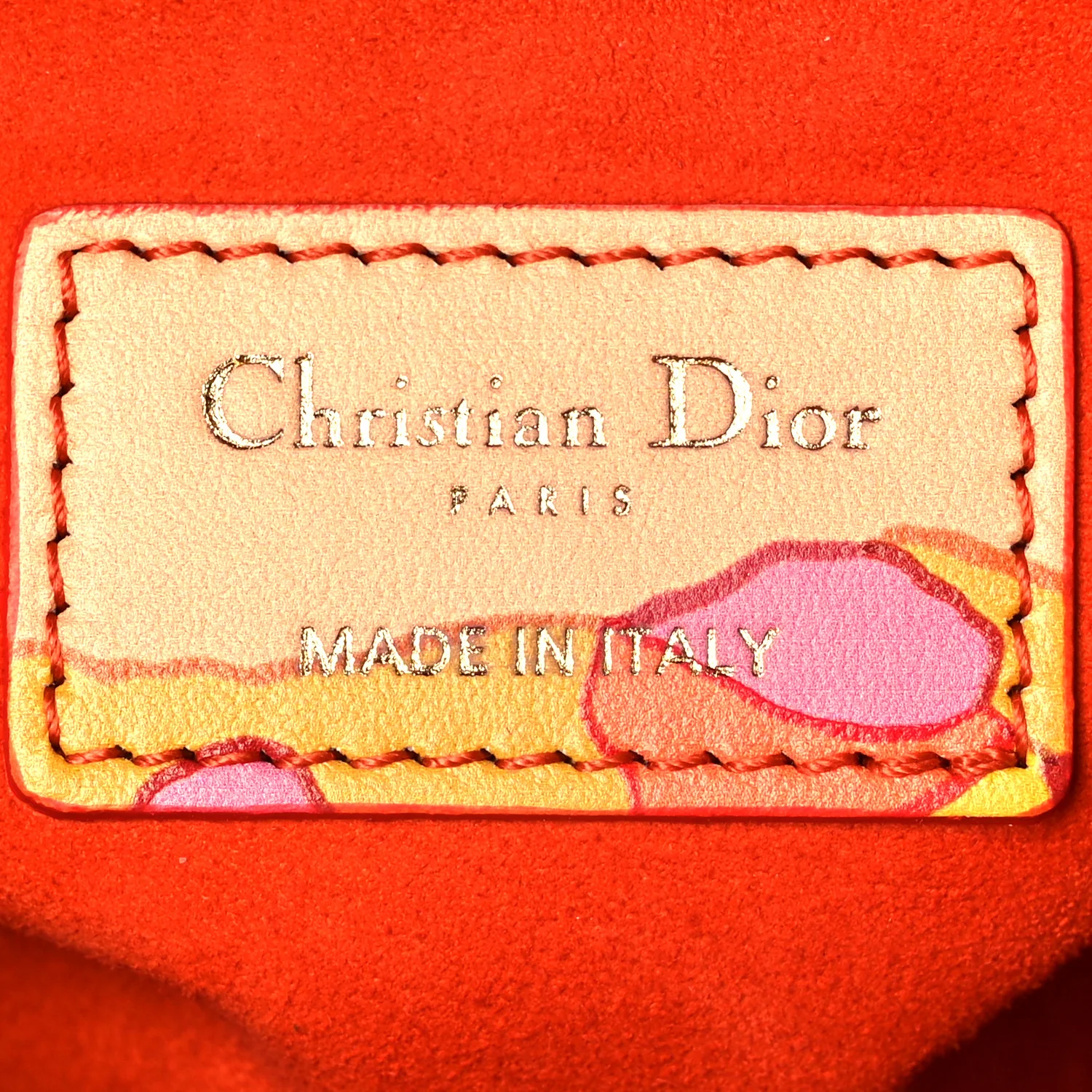 Calfskin Printed Woods All Over Medium Lady Dior Pink Multicolor - Image 6