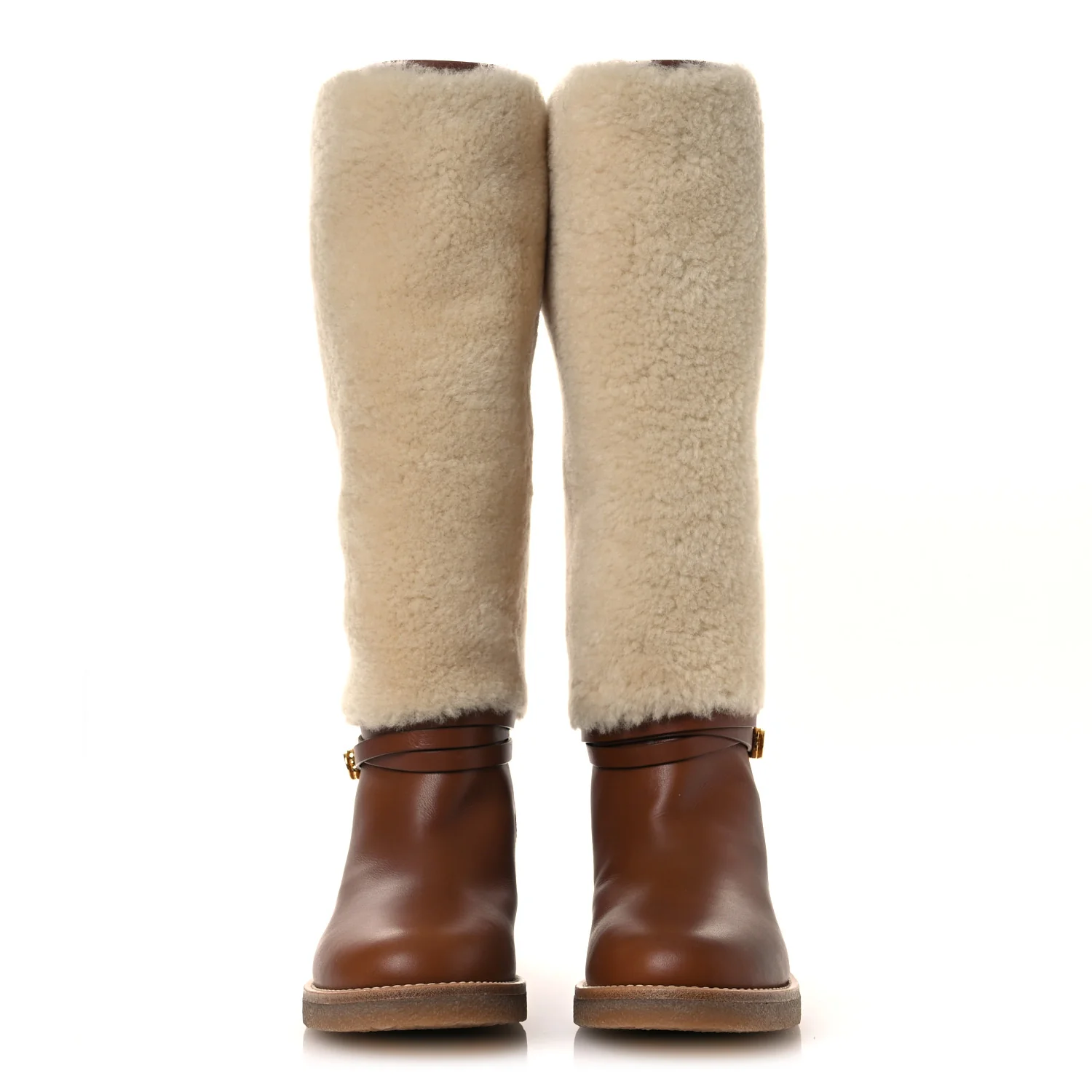 Calfskin Shearling D-Furious Boots 40.5 Dark Tan - Image 3