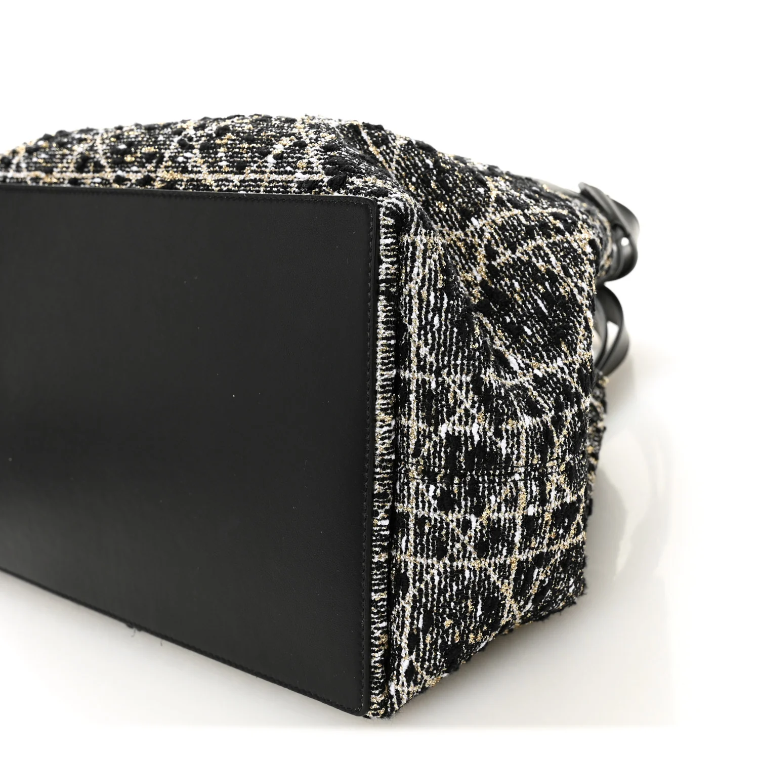 Calfskin Tweed Cannage Medium Toujours Black Gold White - Image 10