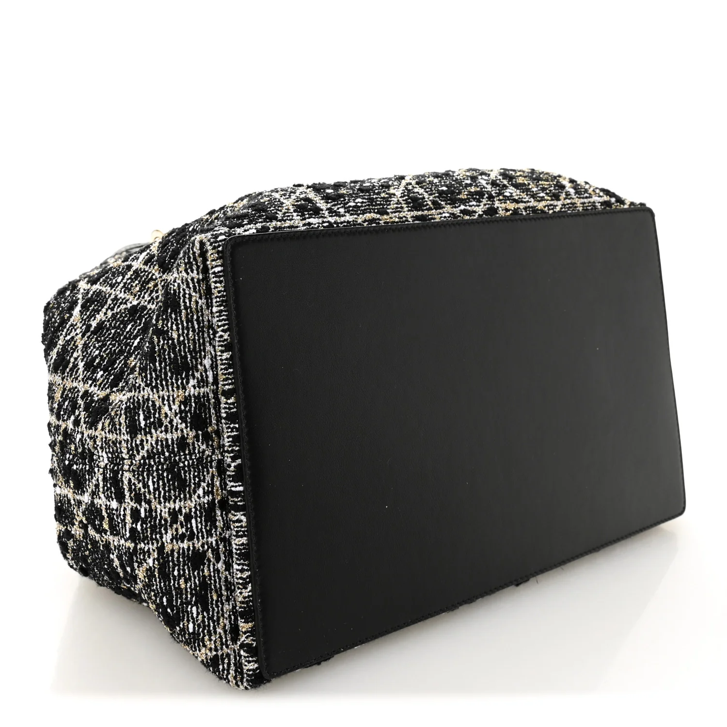 Calfskin Tweed Cannage Medium Toujours Black Gold White - Image 5
