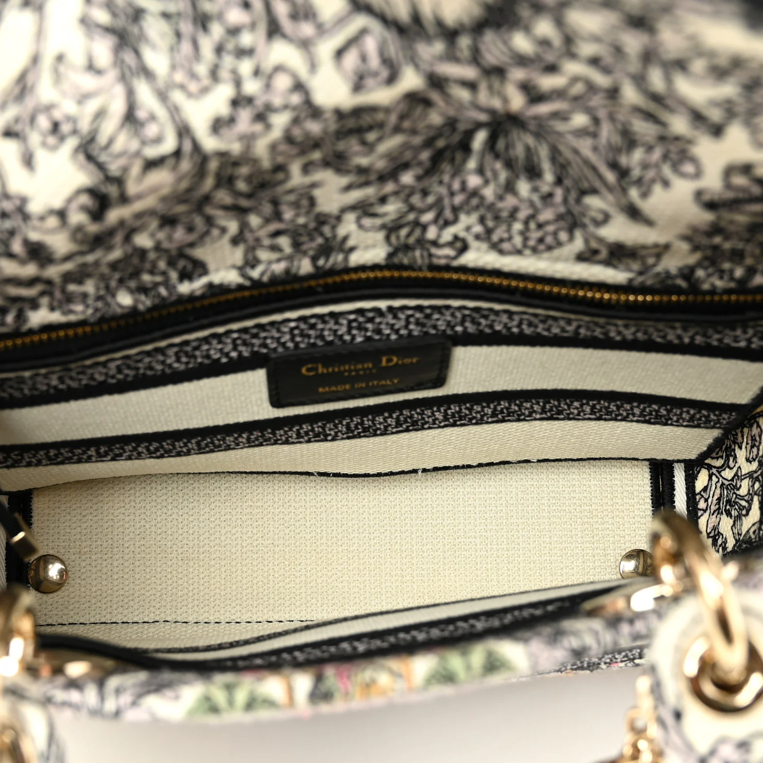 Canvas Around the World Embroidered Medium Lady D-Lite White Multicolor - Image 5