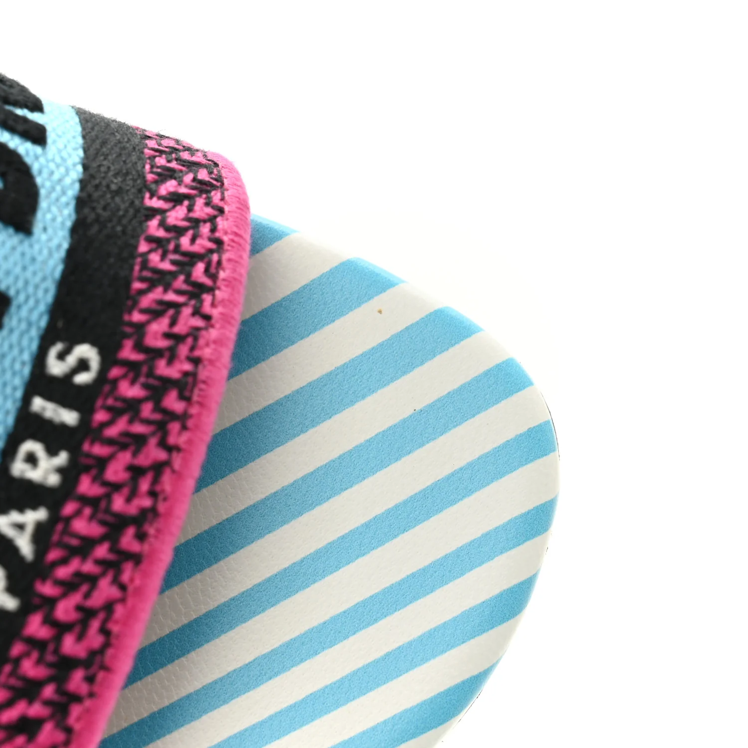 Canvas D-Jungle Pop Embroidered Dway Flat Slide Sandals 37 Bright Blue Pink Multicolor - Image 11