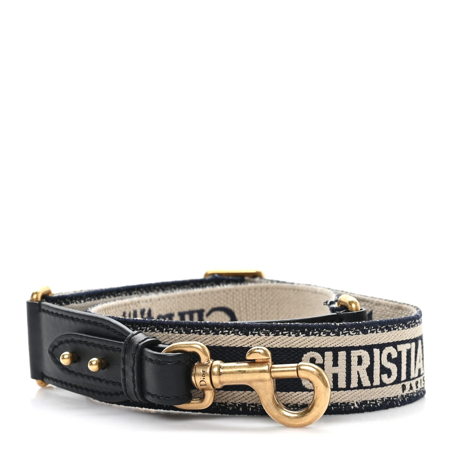 Canvas Embroidered Adjustable Shoulder Strap Black