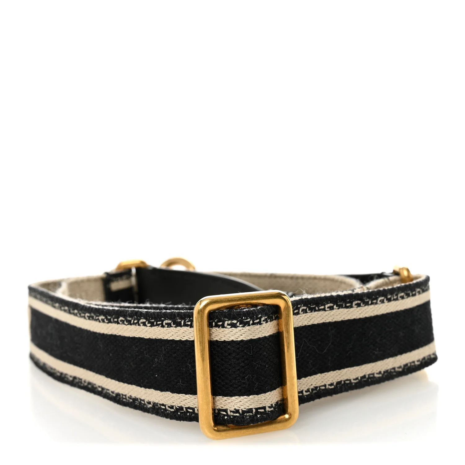Canvas Embroidered Adjustable Shoulder Strap Black - Image 2