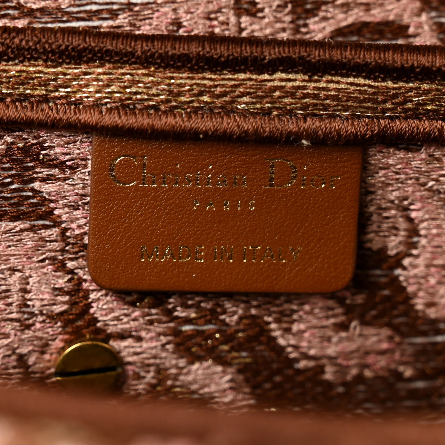 Canvas Embroidered Brocart Saddle Bag Metallic Pink - Image 6
