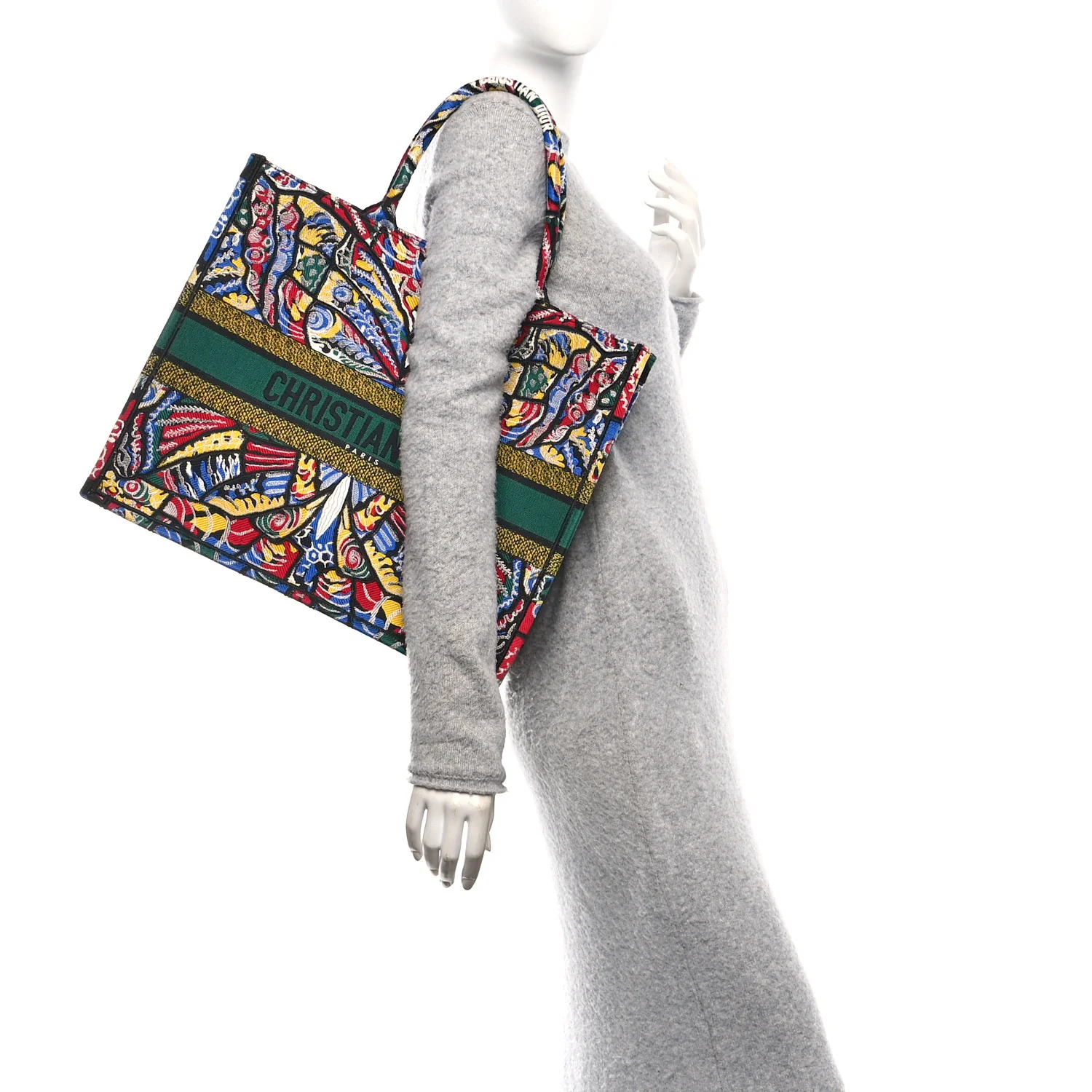 Canvas Embroidered Butterfly Book Tote Black Multicolor - Image 2