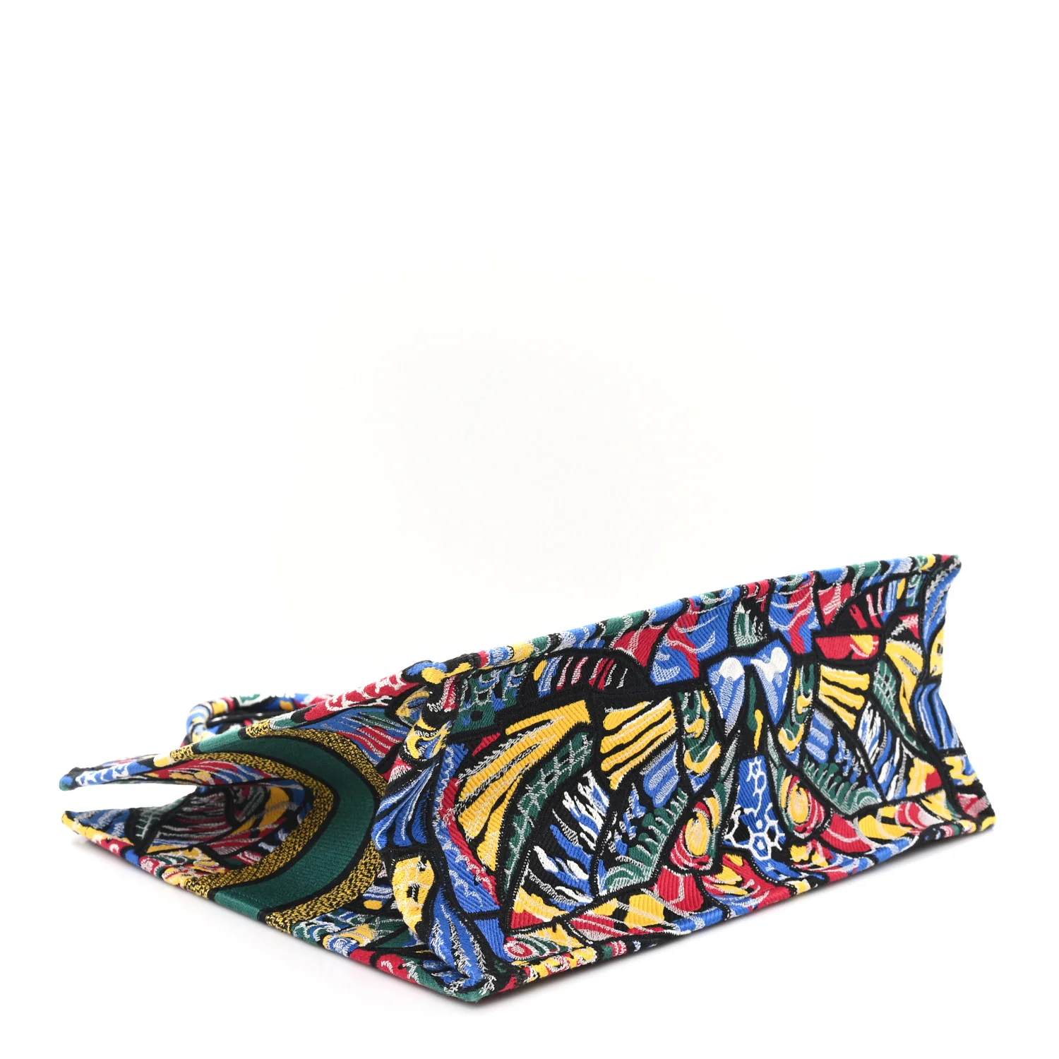Canvas Embroidered Butterfly Book Tote Black Multicolor - Image 4