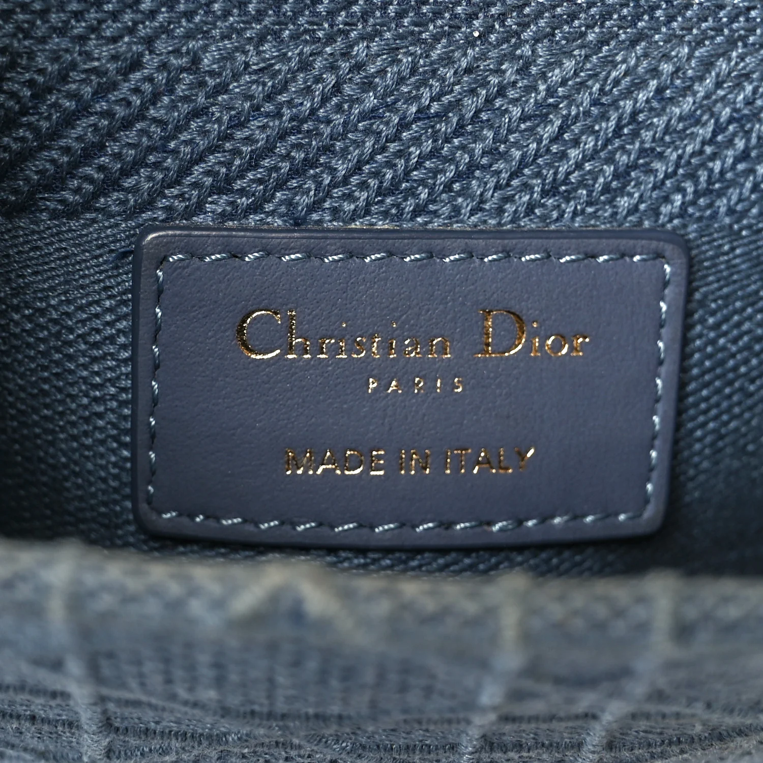 Canvas Embroidered Cannage Medium Lady D-Lite Denim Blue - Image 6