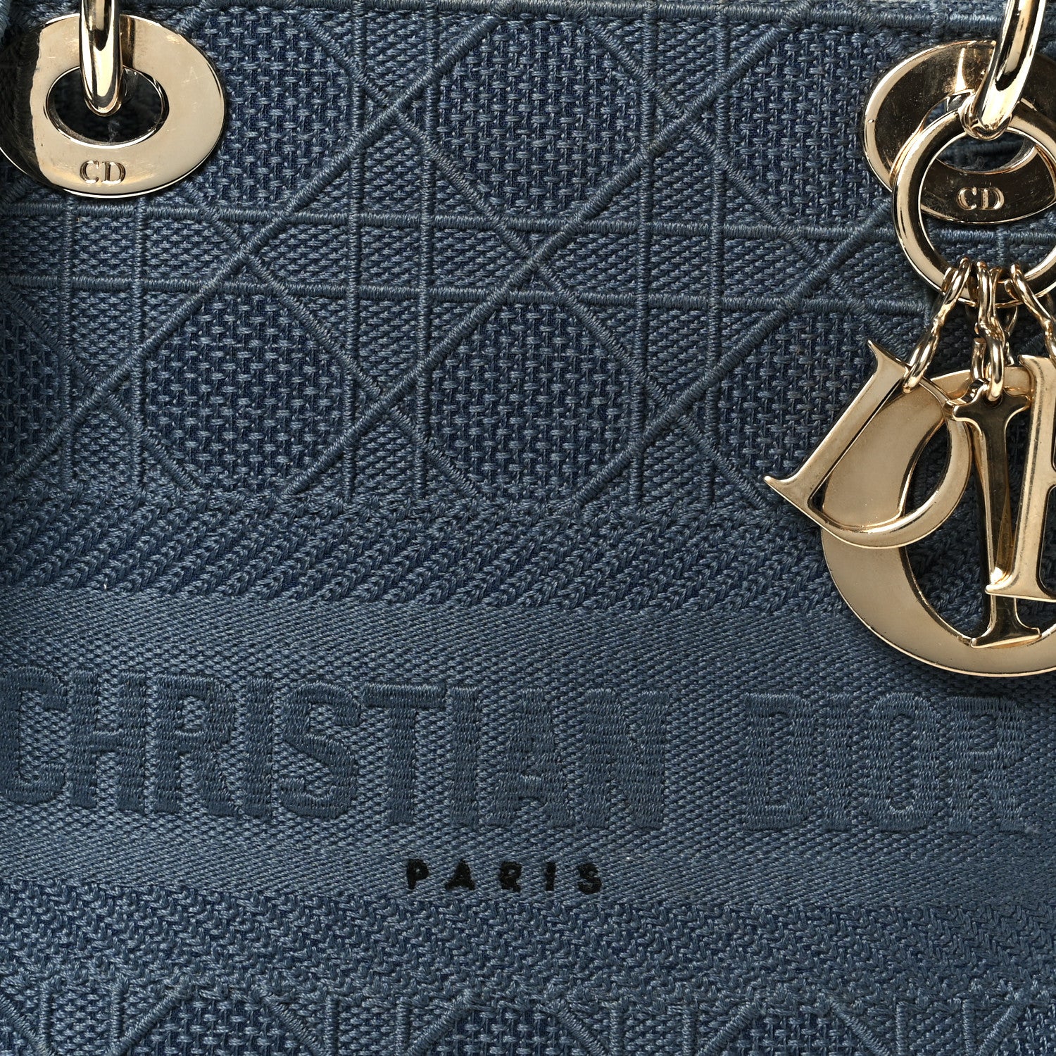 Canvas Embroidered Cannage Medium Lady D-Lite Denim Blue - Image 8