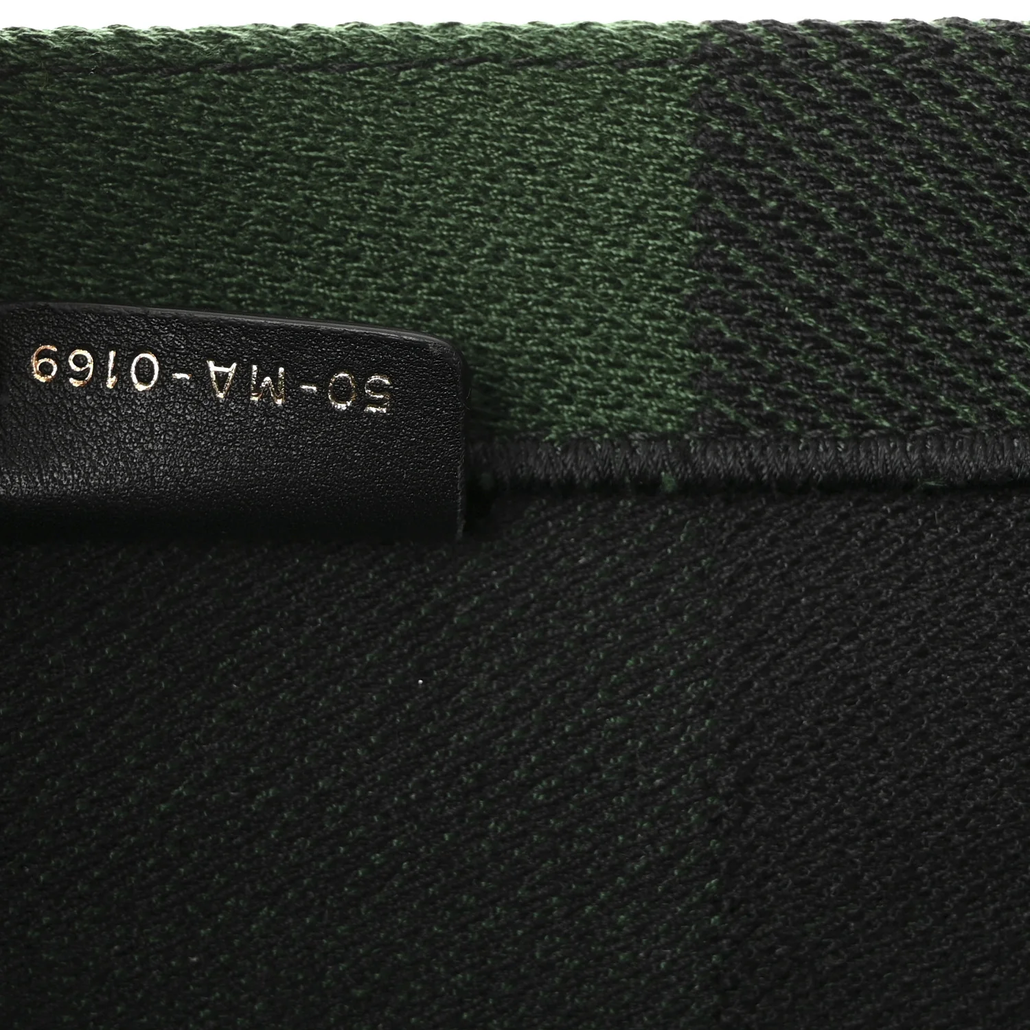 Canvas Embroidered Checkered Book Tote Black Green - Image 7