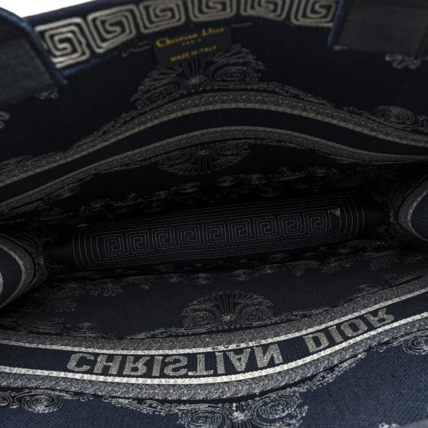 Canvas Embroidered Cornely Book Tote Blue White - Image 5