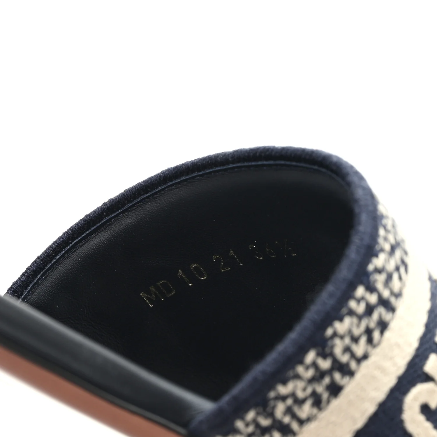 Canvas Embroidered Dway Mules Slide Sandals 36.5 Deep Blue - Image 9