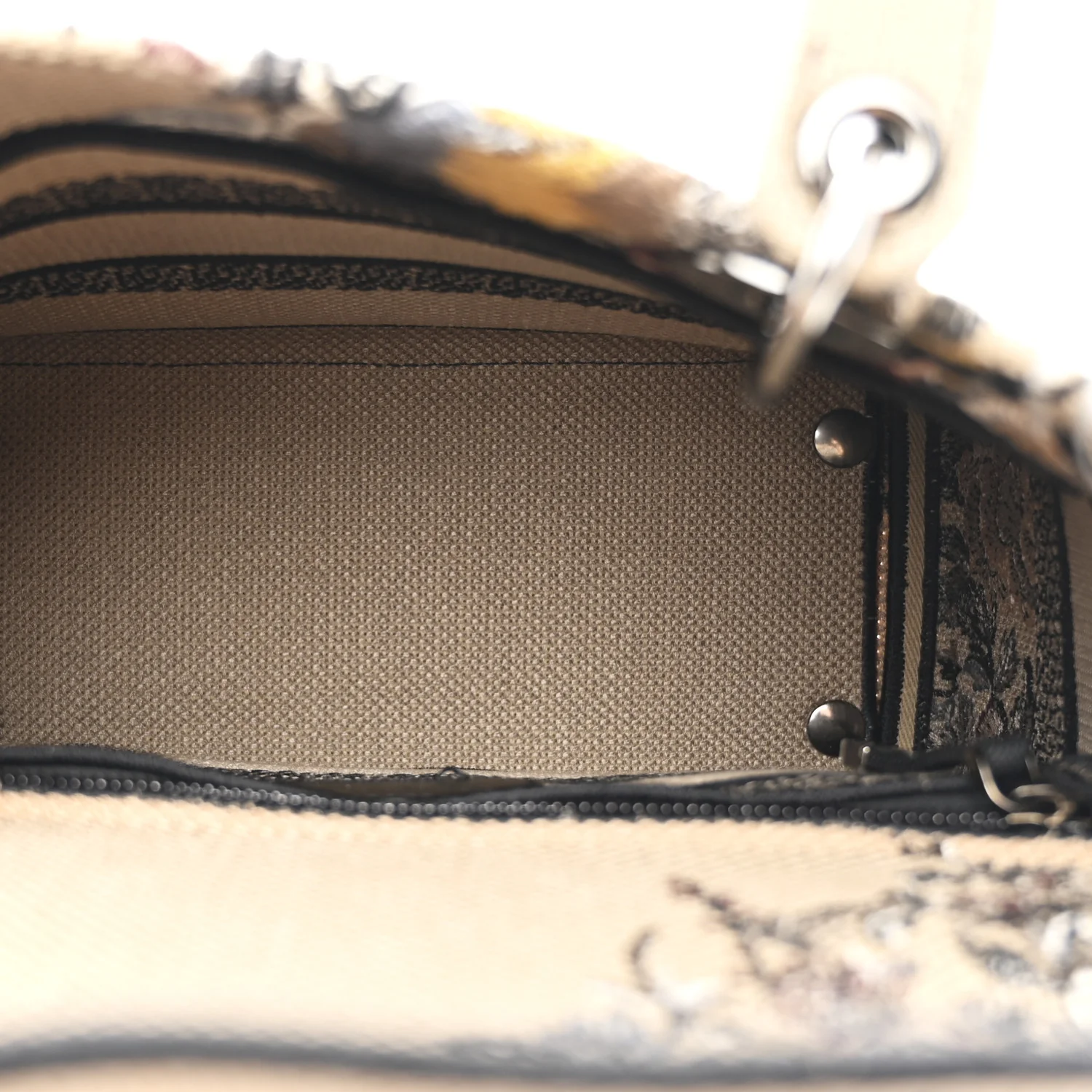 Canvas Embroidered Jardin D'Hiver Medium Lady D-Lite Beige Multicolor - Image 5