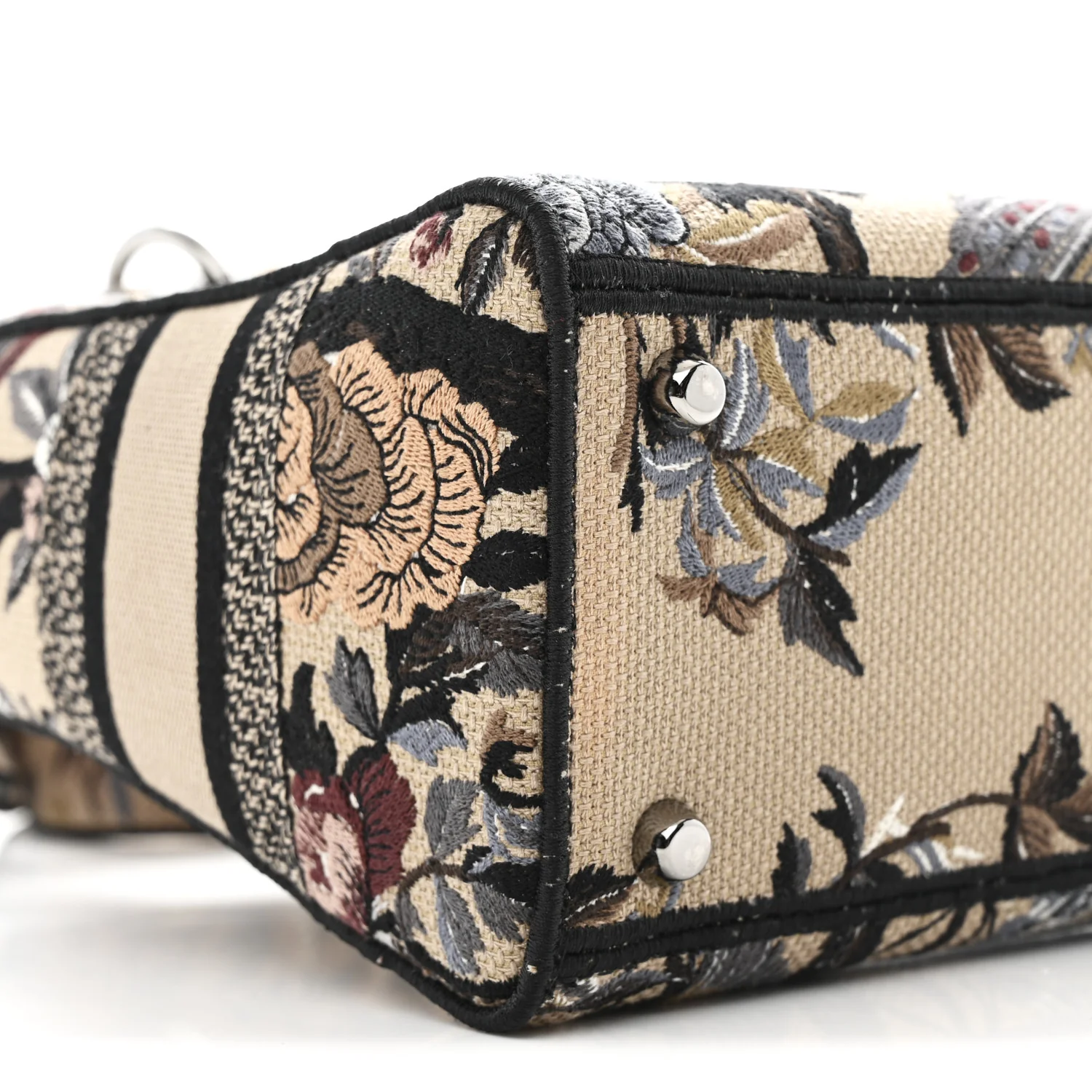 Canvas Embroidered Jardin D'Hiver Medium Lady D-Lite Beige Multicolor - Image 9